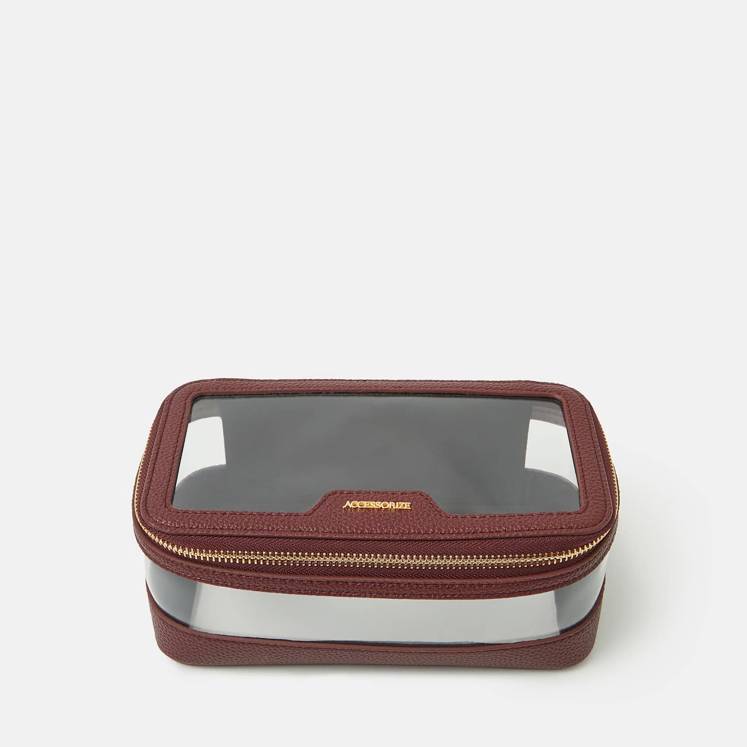 Accessorize Women's Clear Make Up Bag - Burgundy - Available at M&S