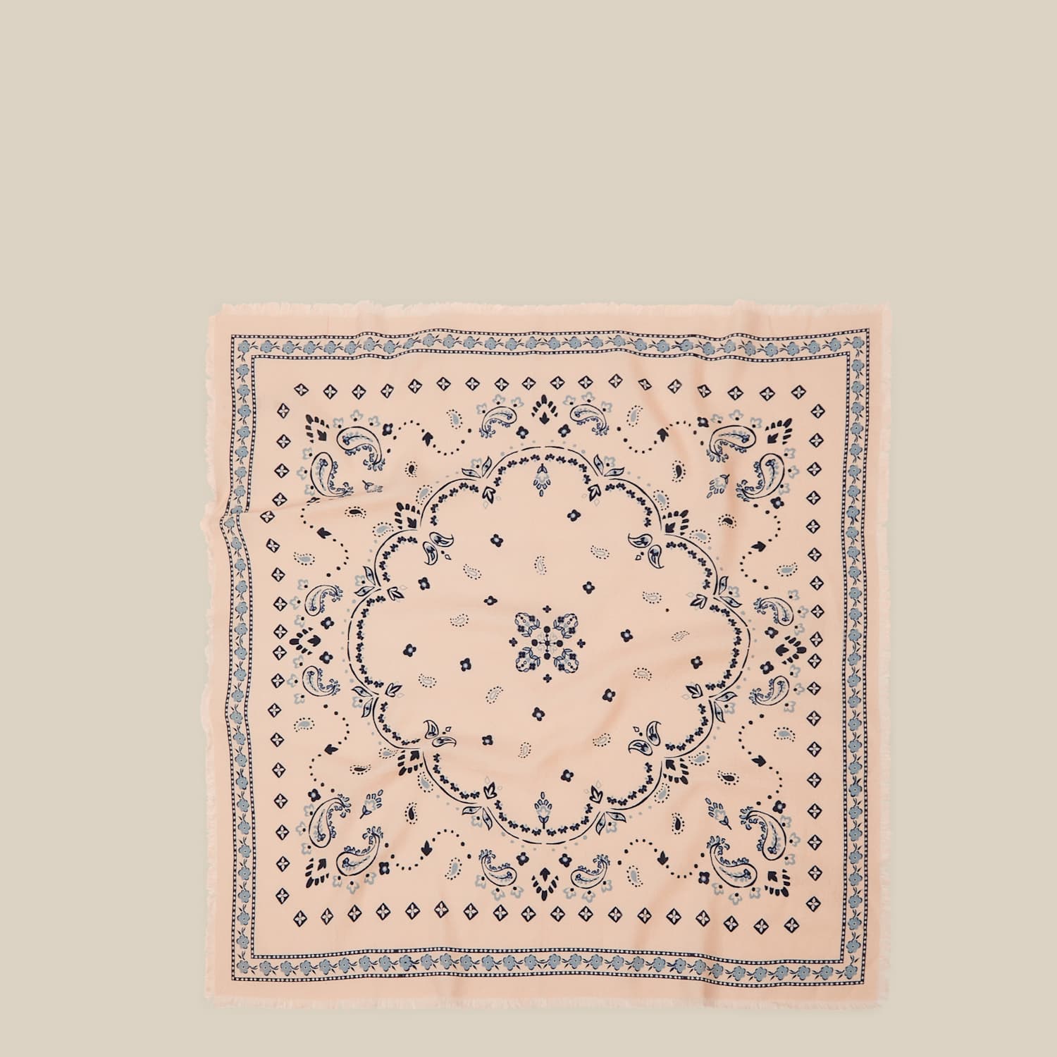 Monsoon Women's Cotton Rich Floral Square Scarf - Ivory Mix - Available at M&S