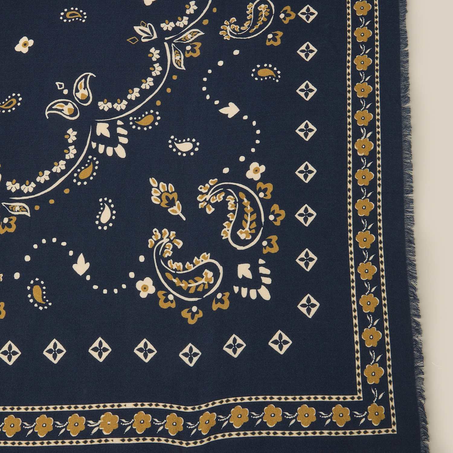 Monsoon Women's Cotton Rich Floral Large Scarf - Navy Mix - Available at M&S