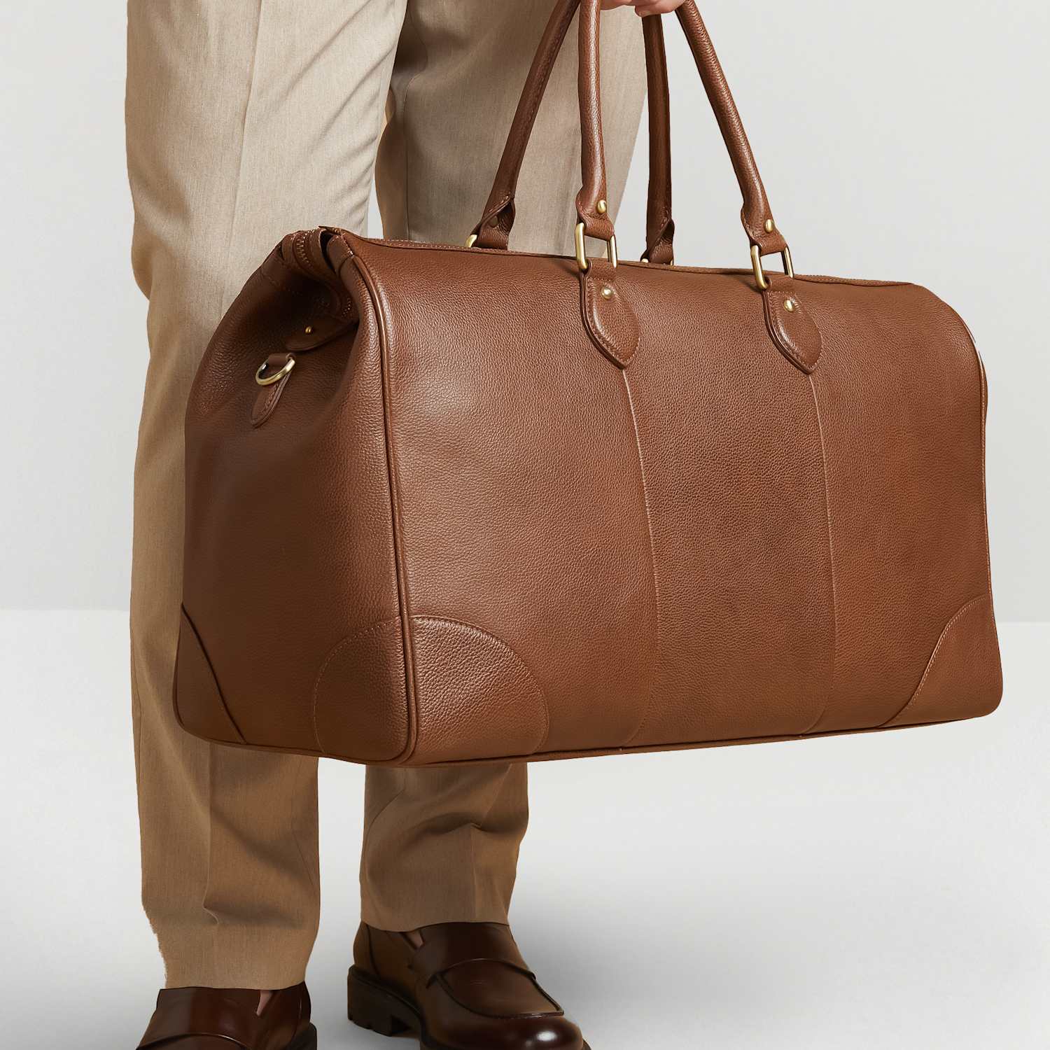 Jones Bootmaker Men's Leather Weekend Bag - Tan - Available at M&S
