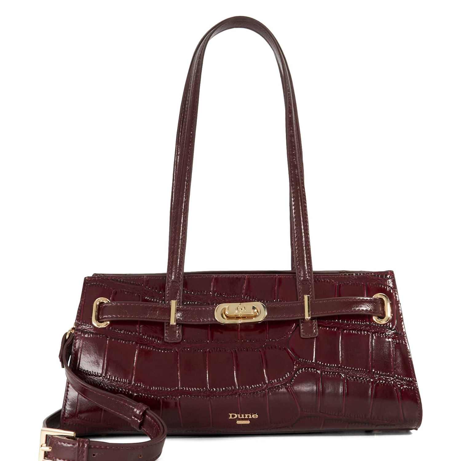 Dune London Women's Leather Baguette Bag - Burgundy - Available at M&S