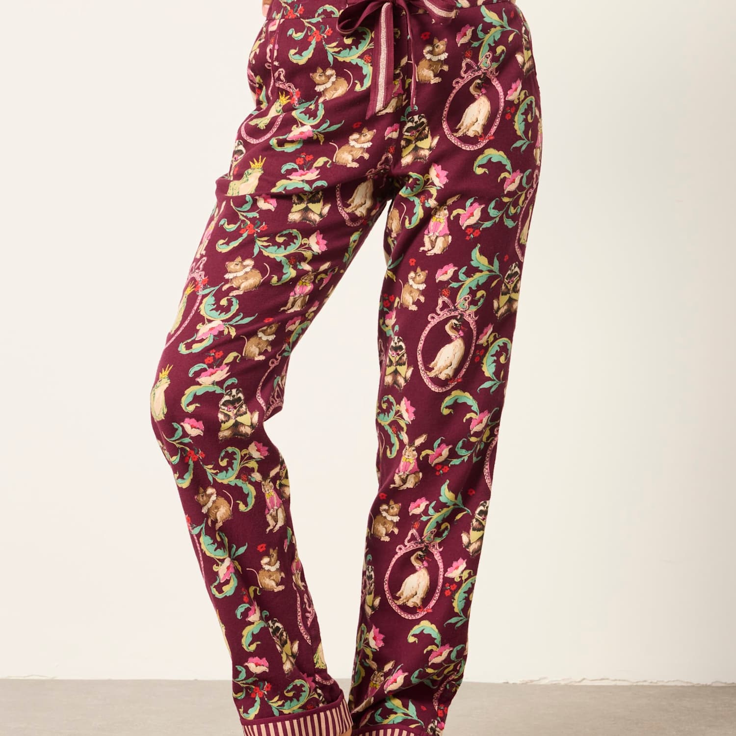 Fatface Women's Pure Cotton Pyjama Bottoms - 10 - Purple Mix - Available at M&S