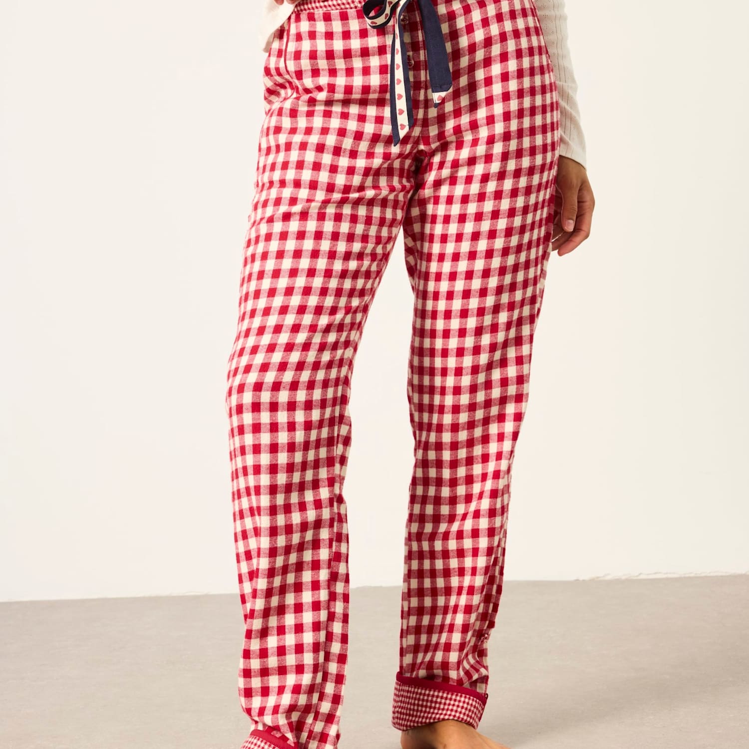 Fatface Women's Pure Cotton Pyjama Bottoms - 12 - Red Mix - Available at M&S