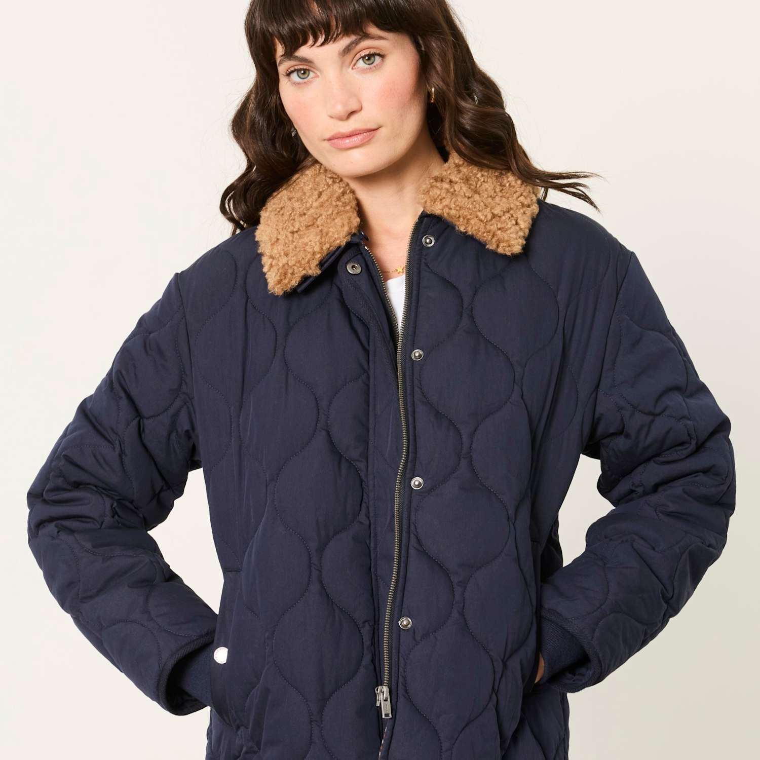 Fatface Women's Cotton Rich Textured Cropped Jacket - 12 - Navy Mix - Available at M&S