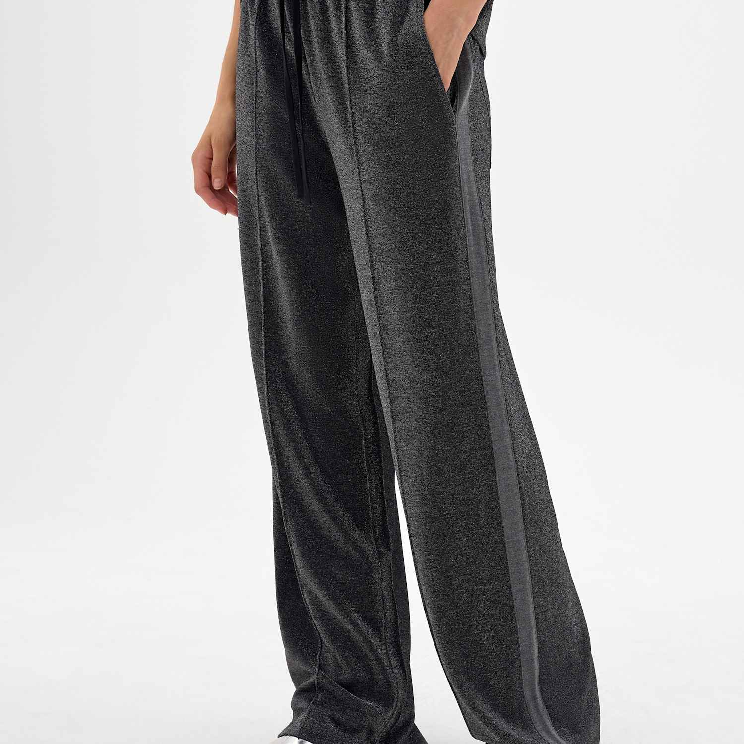 Hush Women's Sparkly Wide Leg Joggers - XX Small - Black Mix - Available at M&S