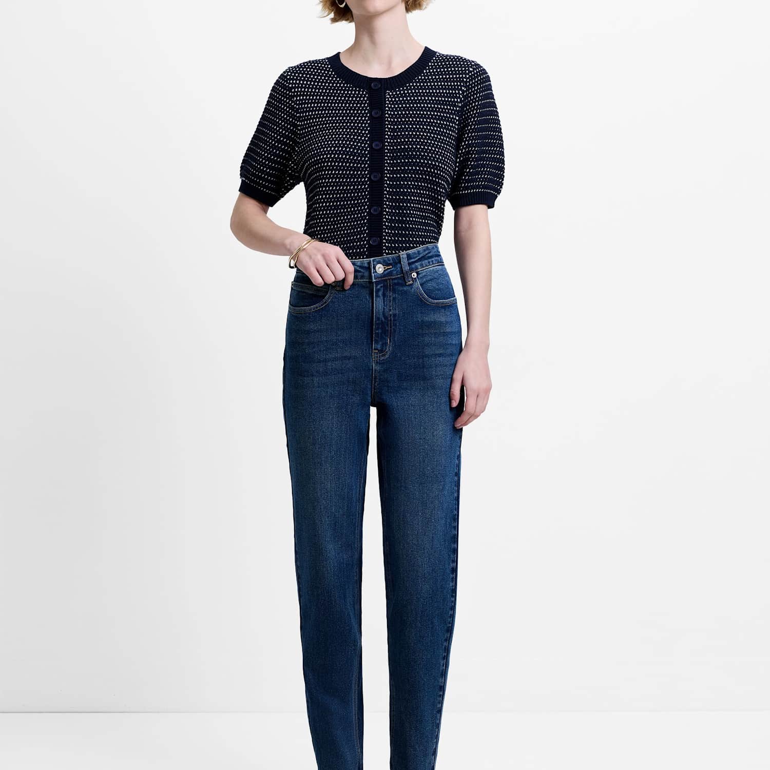 French Connection Women's High Waisted Slim Fit Jeans - 6 - Blue Denim - Available at M&S