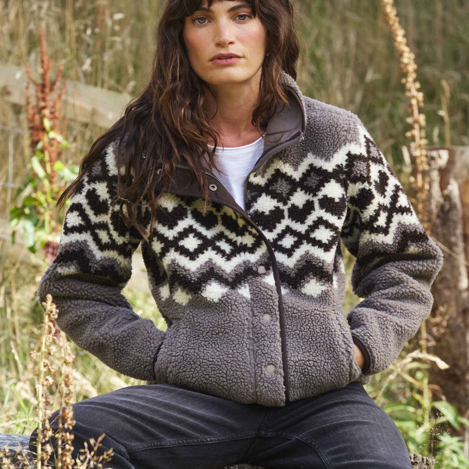 Fatface Women's Funnel Neck Bomber Jacket - Medium - Natural Mix - Available at M&S