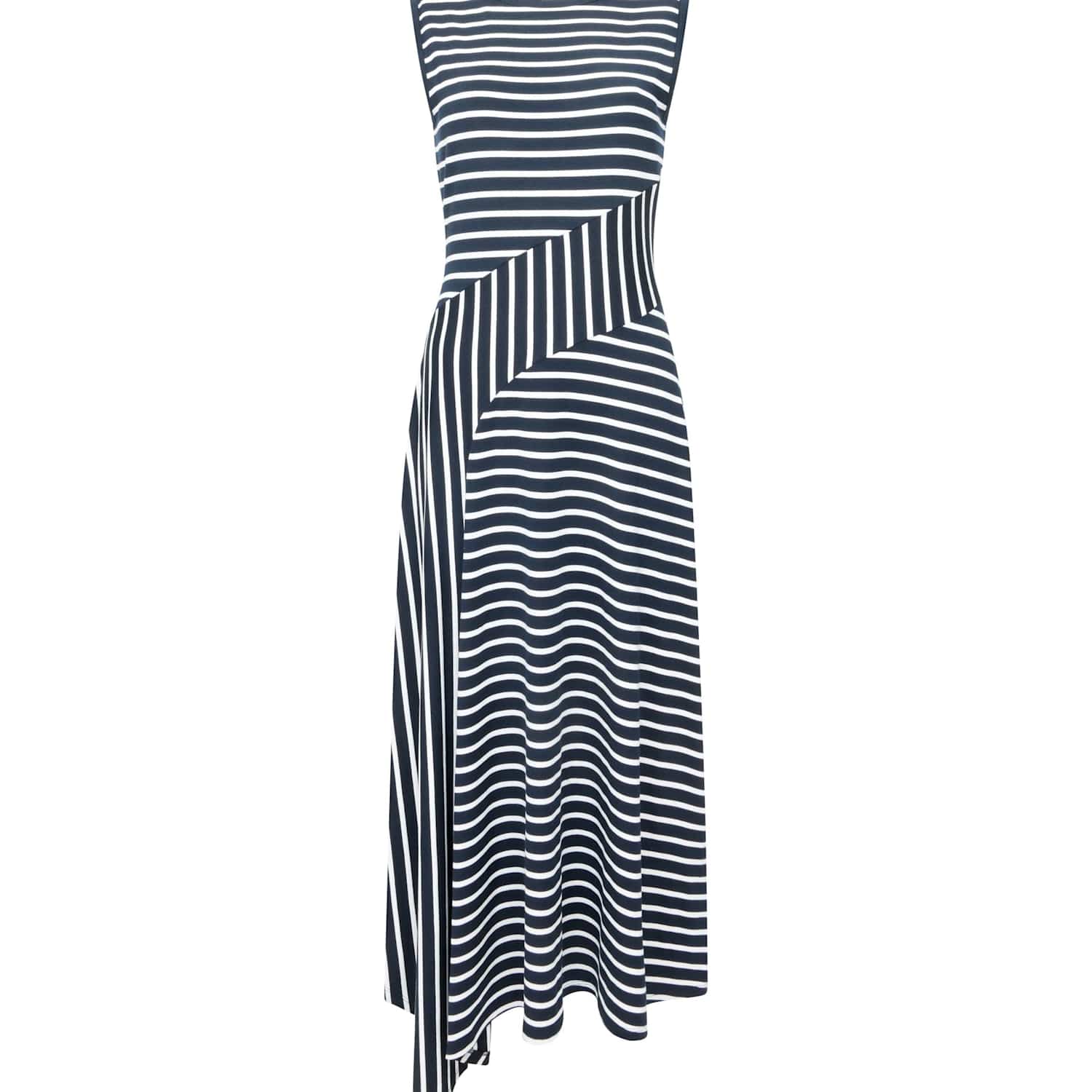 French Connection Women's Jersey Striped Midi Skater Dress - Extra Small - Blue Mix - Available at M&S