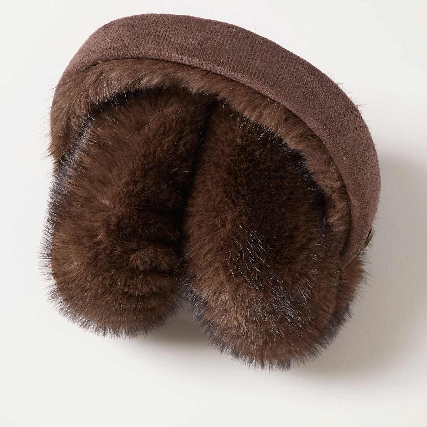 Fatface Women's Faux Fur Earmuffs - Chocolate - Available at M&S
