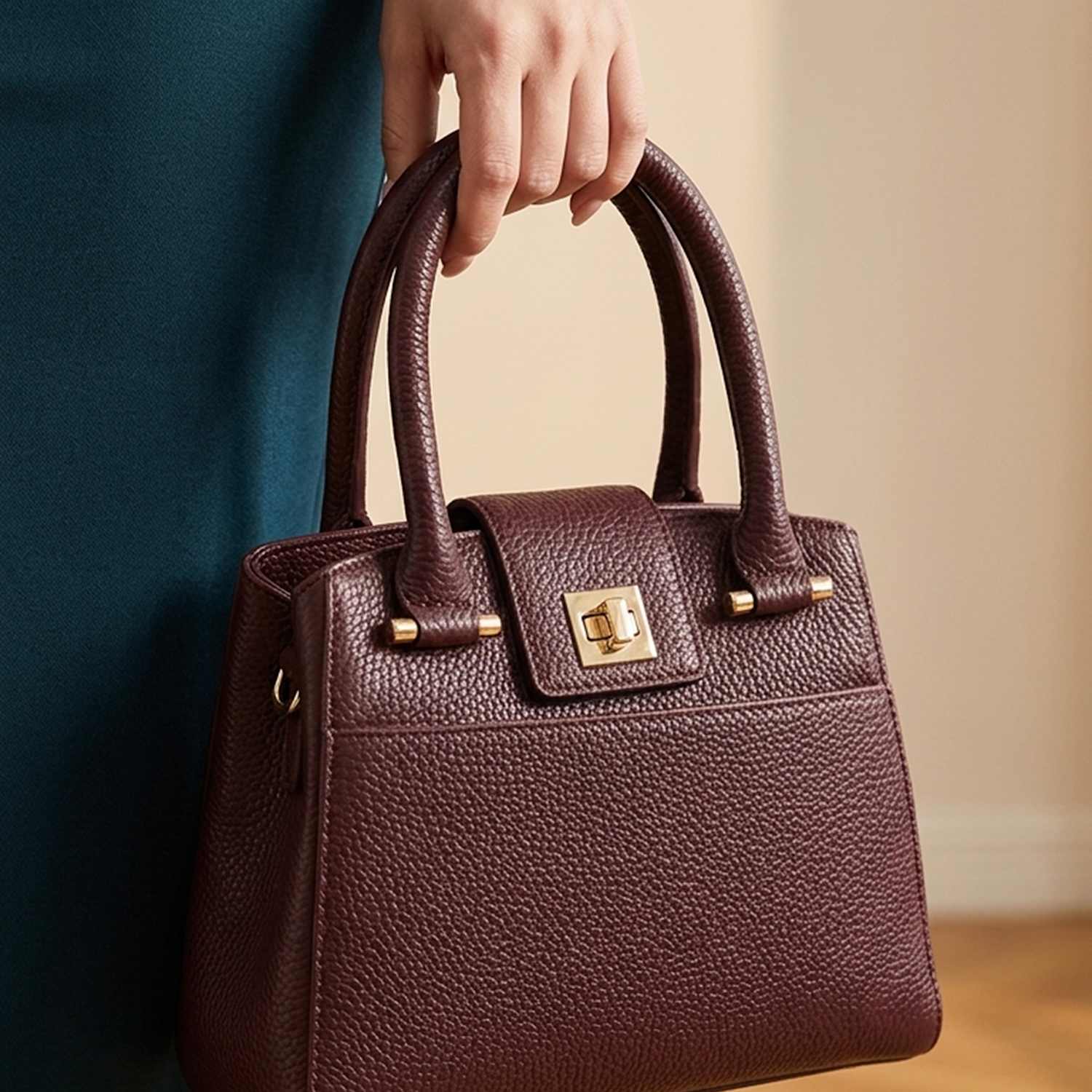 Women's Jones bootmaker leather handbag - Burgundy - Available at M&S