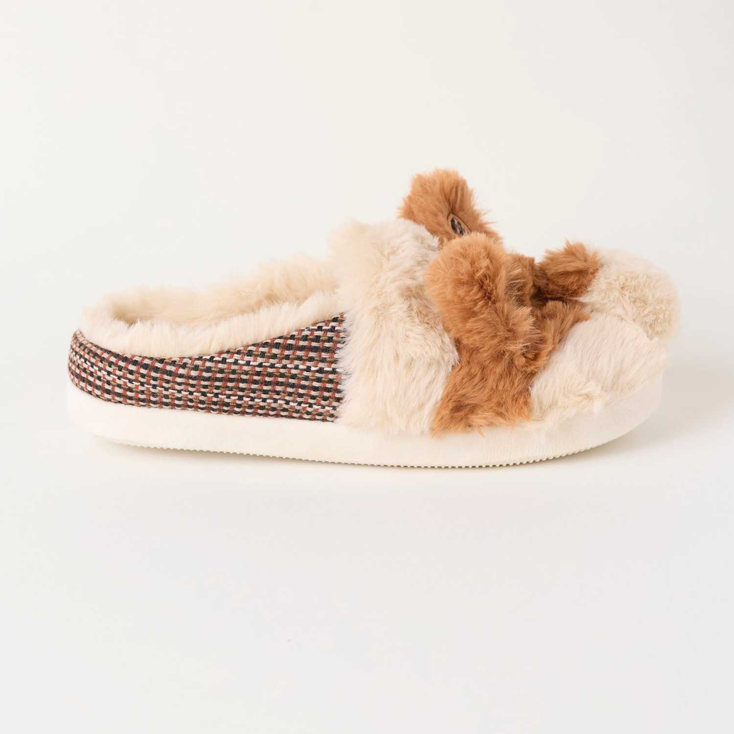 Fatface Women's Fox Mule Slippers - Small - Orange Mix - Available at M&S
