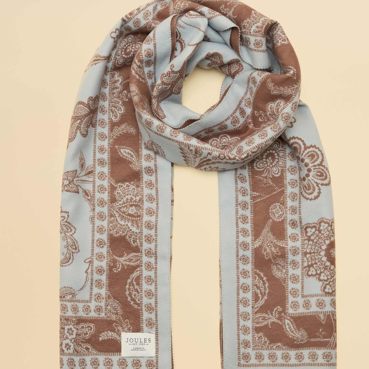 Joules Women's Jacquard Floral Scarf - Blue Mix - Available at M&S