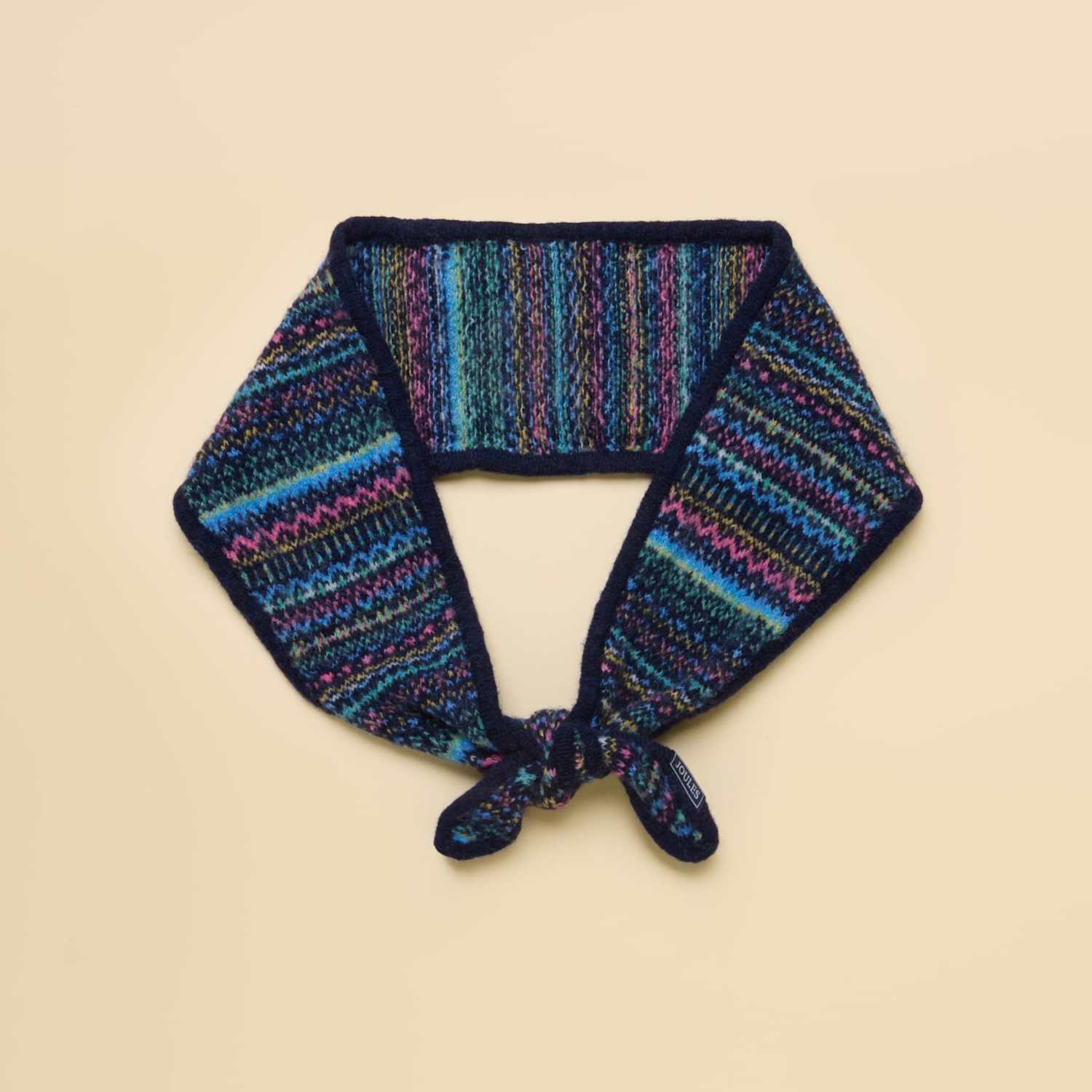 Joules Women's Knitted Fairisle Neckerchief - Navy Mix - Available at M&S