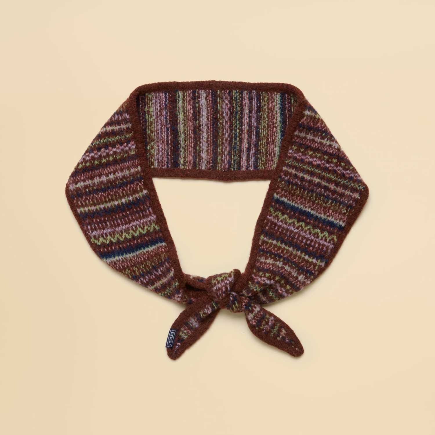 Joules Women's Knitted Fairisle Neckerchief - Brown Mix - Available at M&S