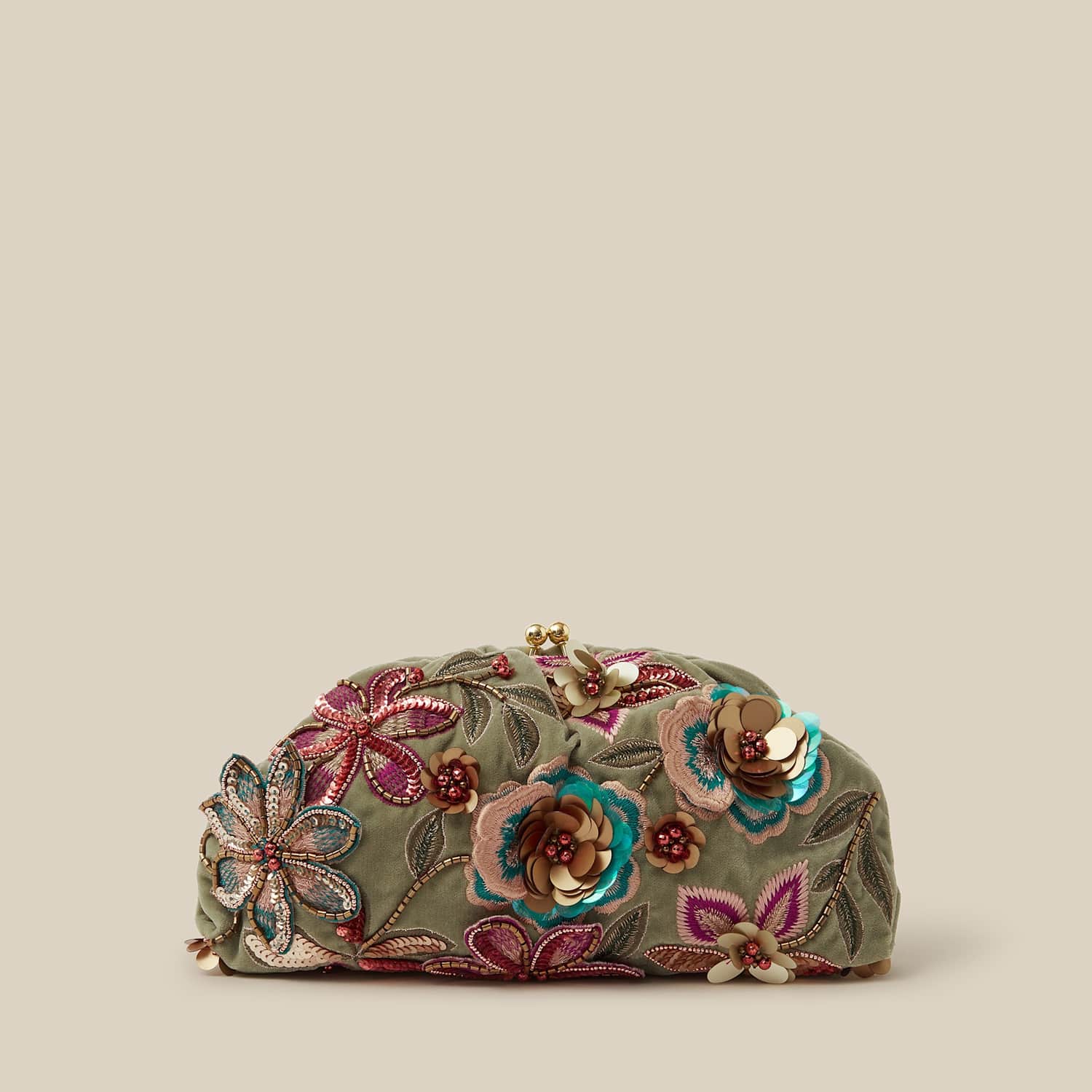Monsoon Women's Clutch Bag - Sage Mix - Available at M&S
