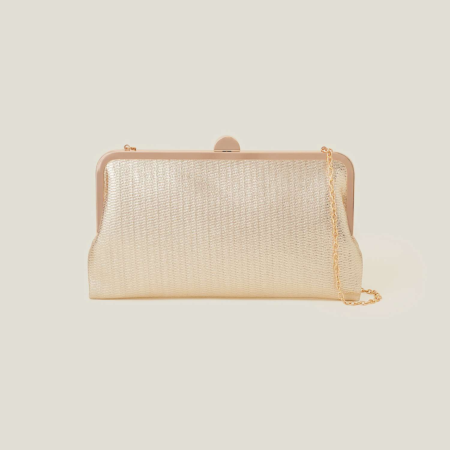 Accessorize Women's Metallic Chain Strap Clutch Bag - Gold - Available at M&S