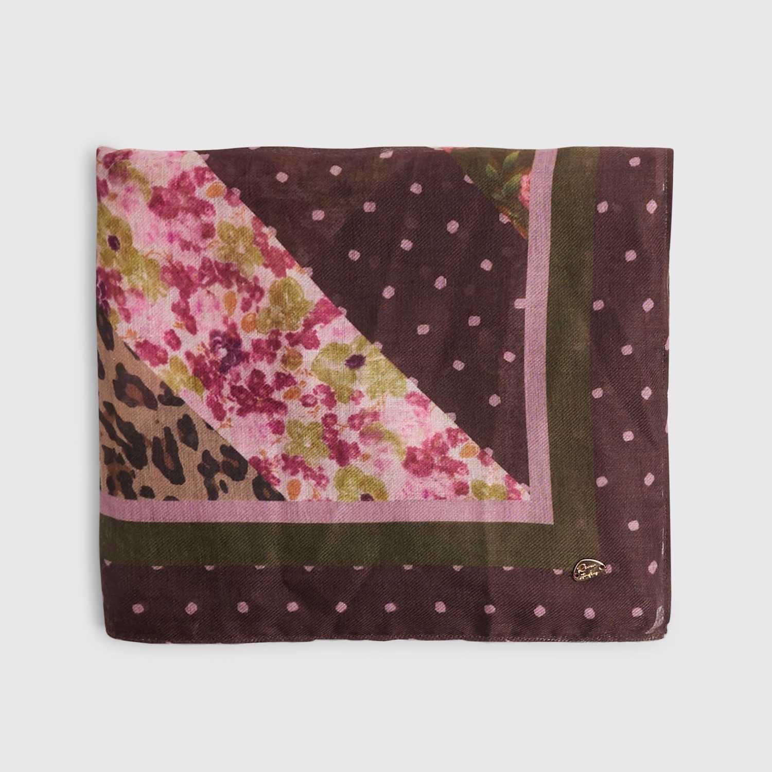 River Island Women's Floral Leopard Print Large Scarf - Beige Mix - Available at M&S