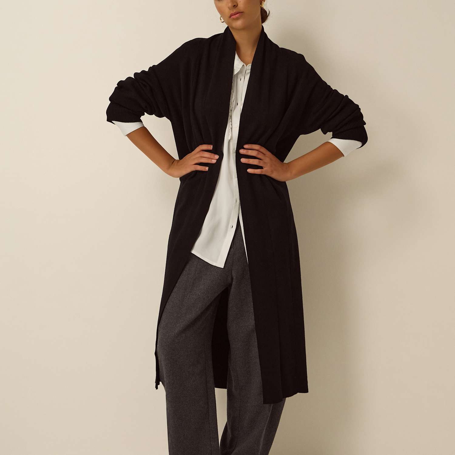 Monsoon Women's Roll Neck Coatigan - Large - Black - Available at M&S