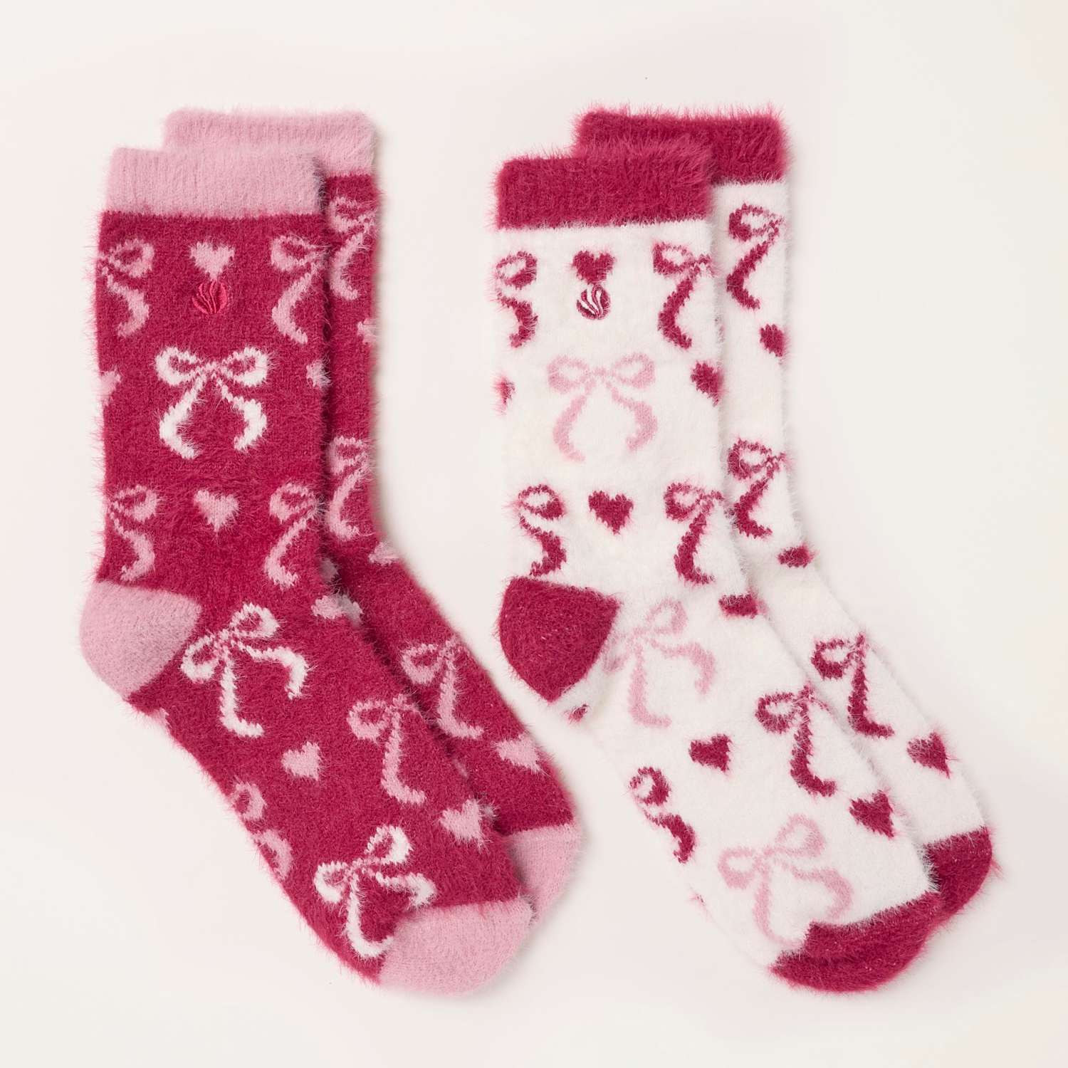 Fatface Women's 2 Pack Ankle High Socks - Ivory Mix - Available at M&S