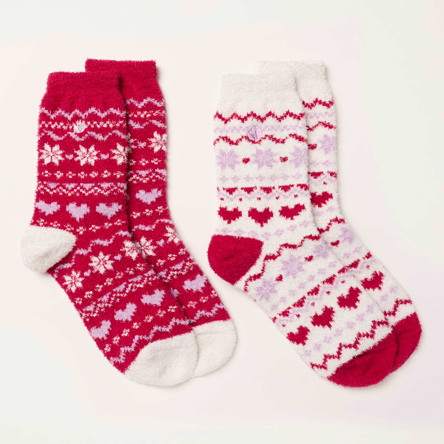 Fatface Women's 2 Pack Ankle High Socks - Red Mix - Available at M&S
