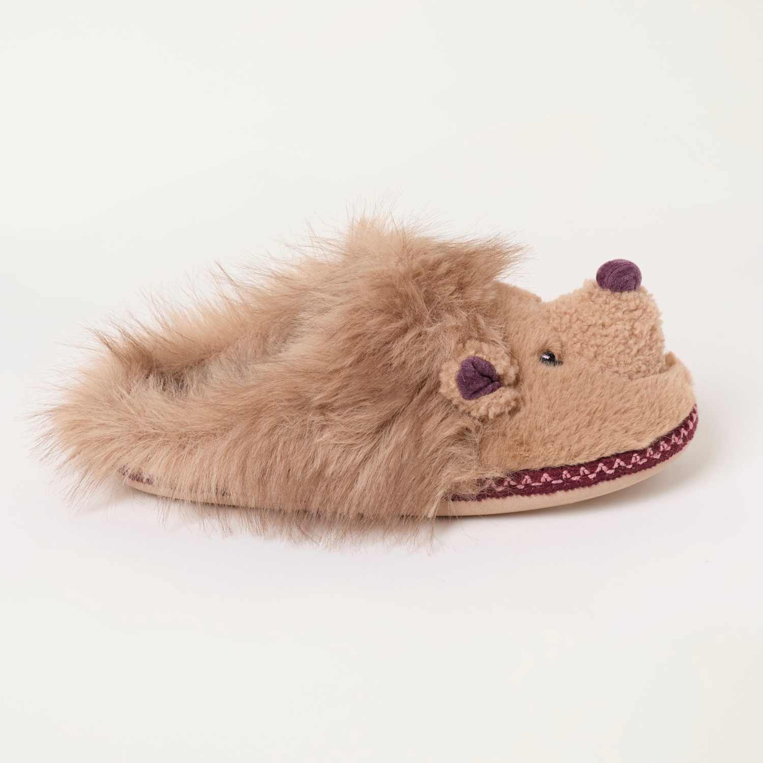Fatface Women's Hedgehog Mule Slippers - Medium - Brown Mix - Available at M&S