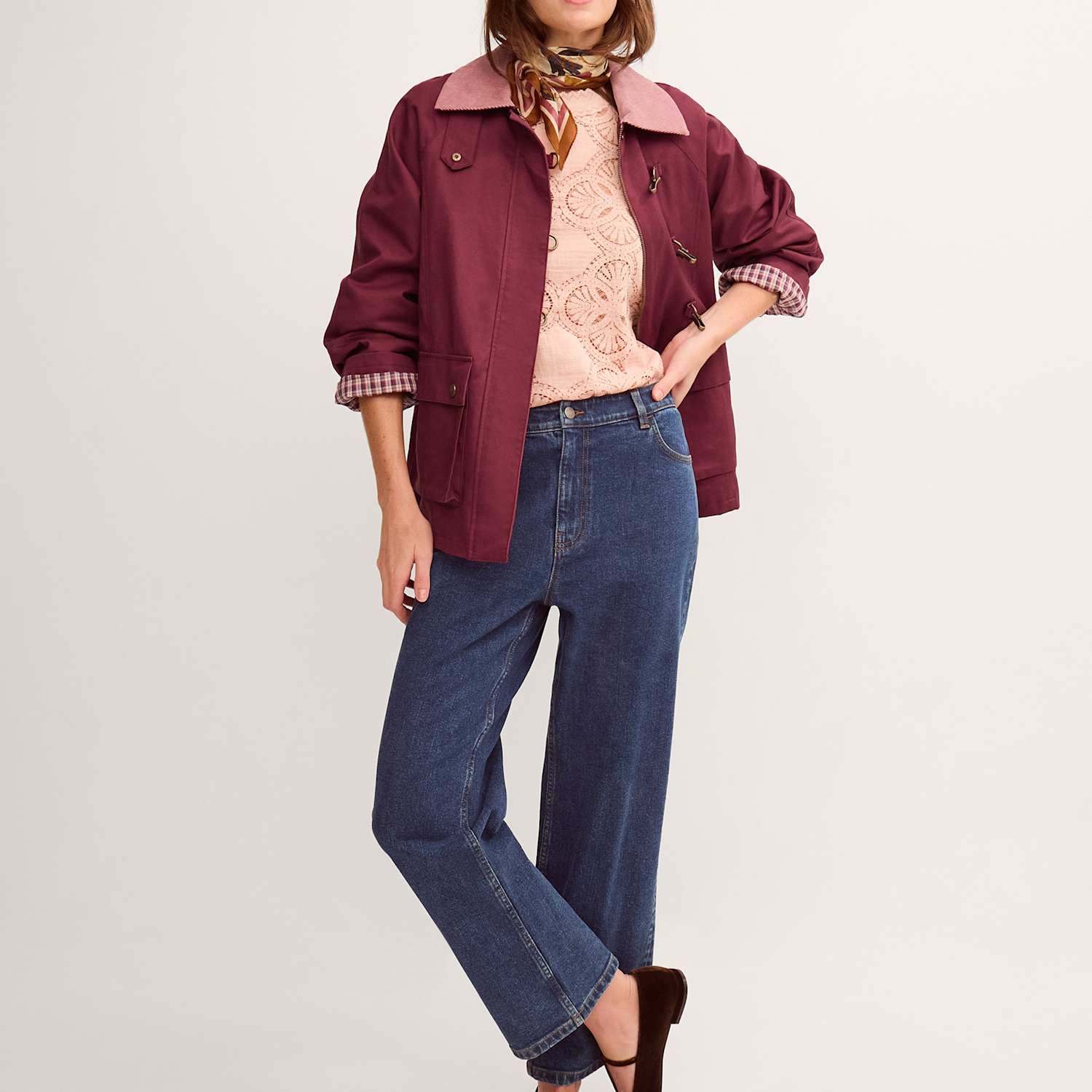 Monsoon Women's Pure Cotton Barn Jacket - XX Large - Berry - Available at M&S