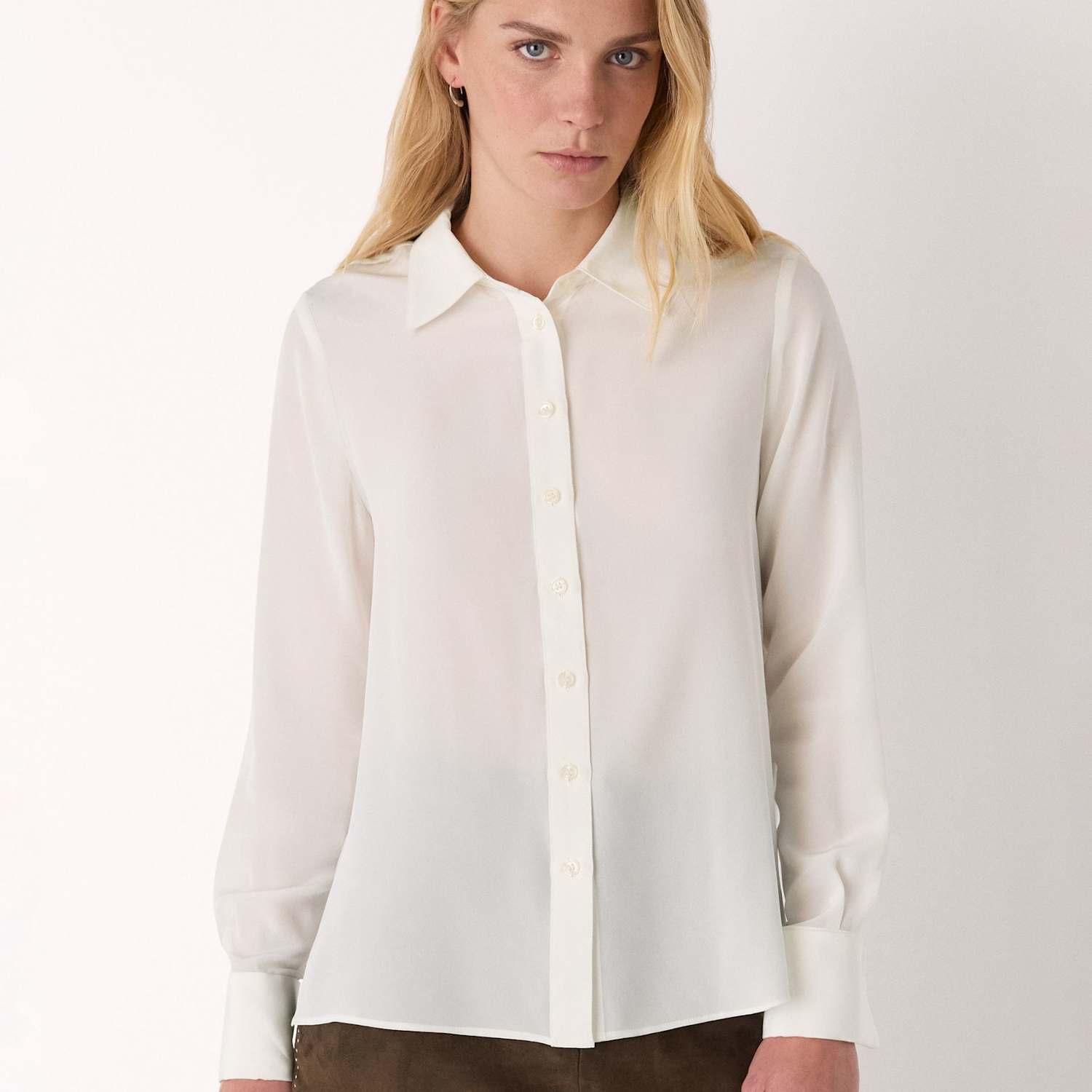 Whistles Women's Pure Silk Shirt - 14 - Ivory - Available at M&S