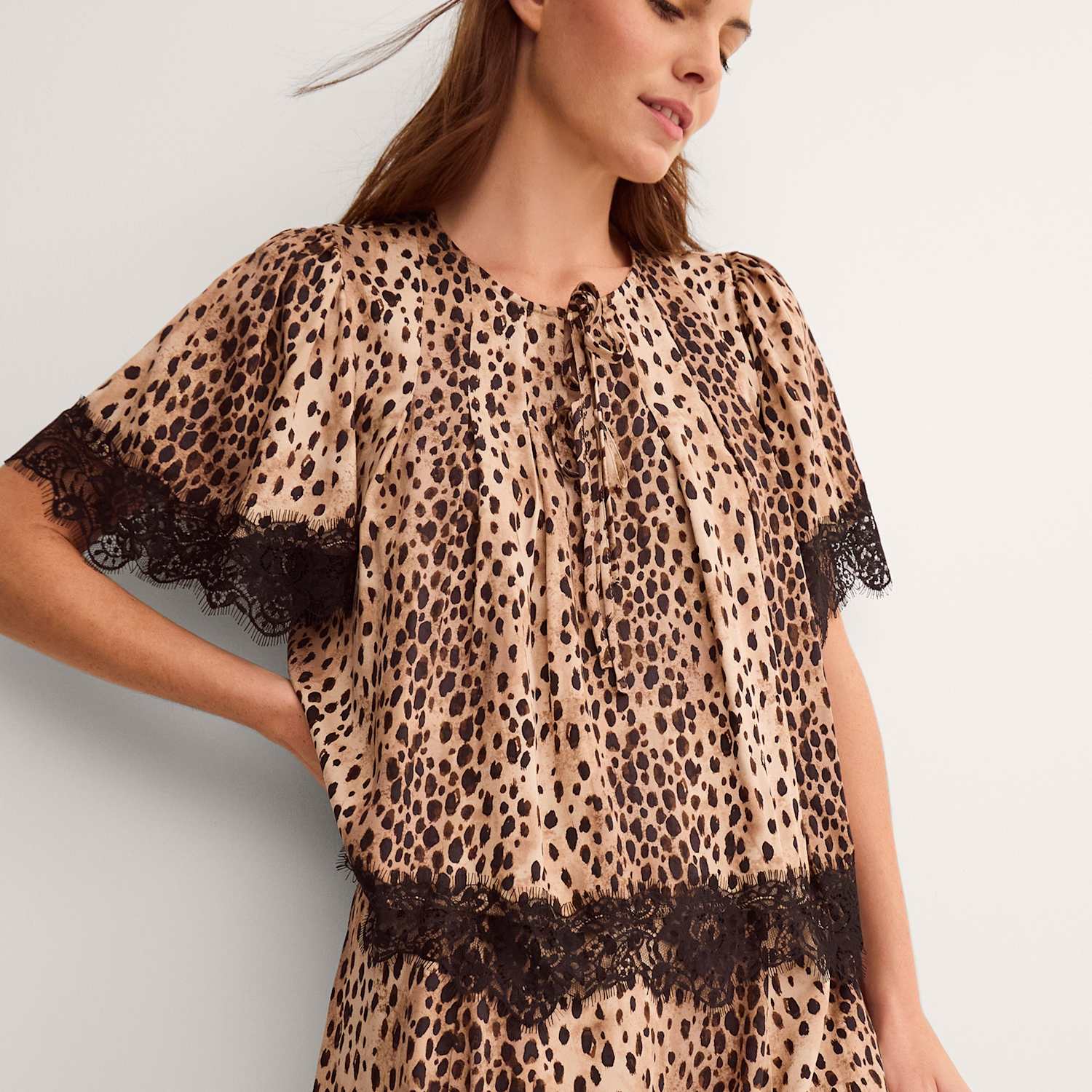 Monsoon Women's Animal Print Blouse - Small - Brown Mix - Available at M&S