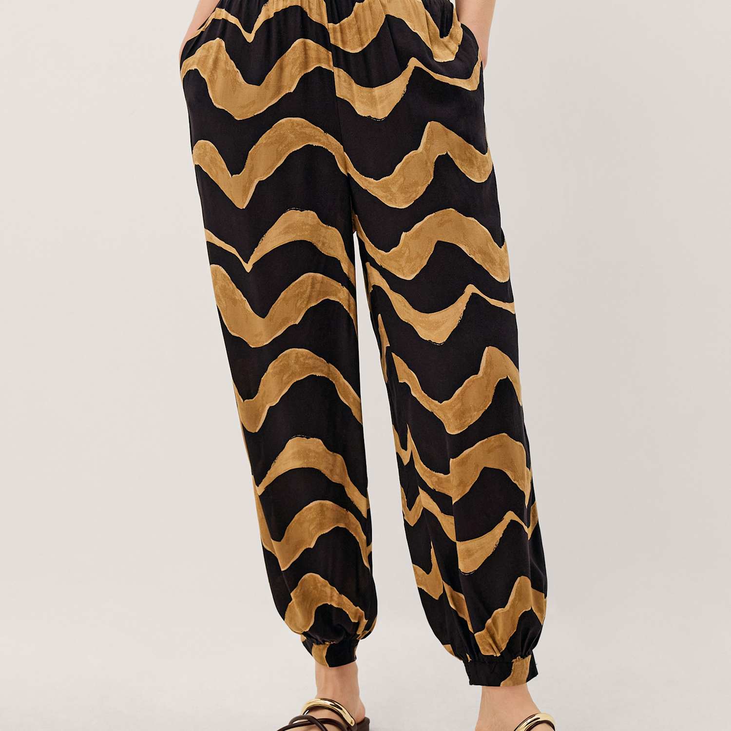 Monsoon Women's Balloon Trousers - Large - Black Mix - Available at M&S