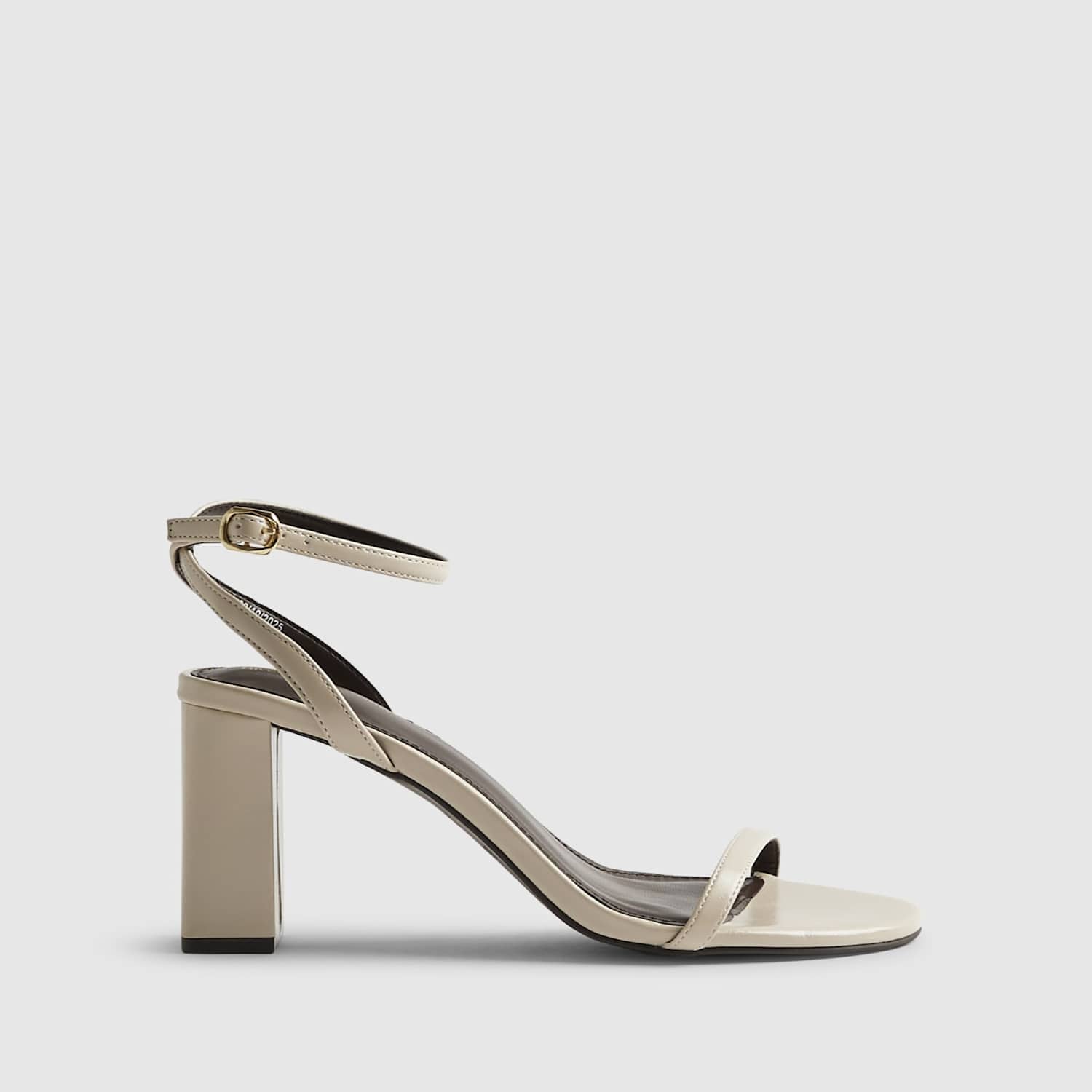 River Island Women's Wide Fit Ankle Strap Block Heel Sandals - 3/Wide - Cream - Available at M&S