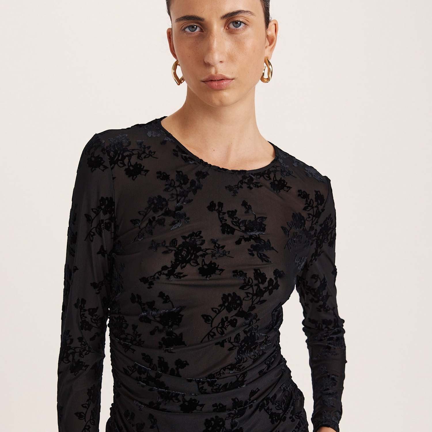 Saba Women's Floral Round Neck Blouse - Small - Black - Available at M&S
