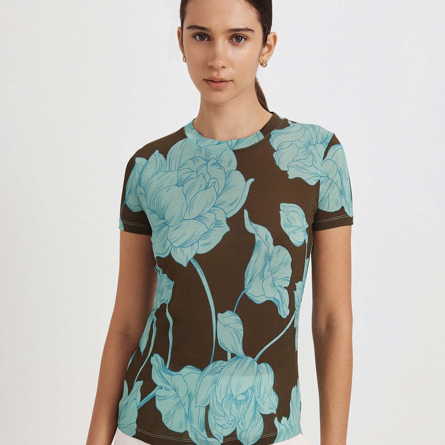 Saba Women's Floral T-Shirt - Medium - Brown Mix - Available at M&S