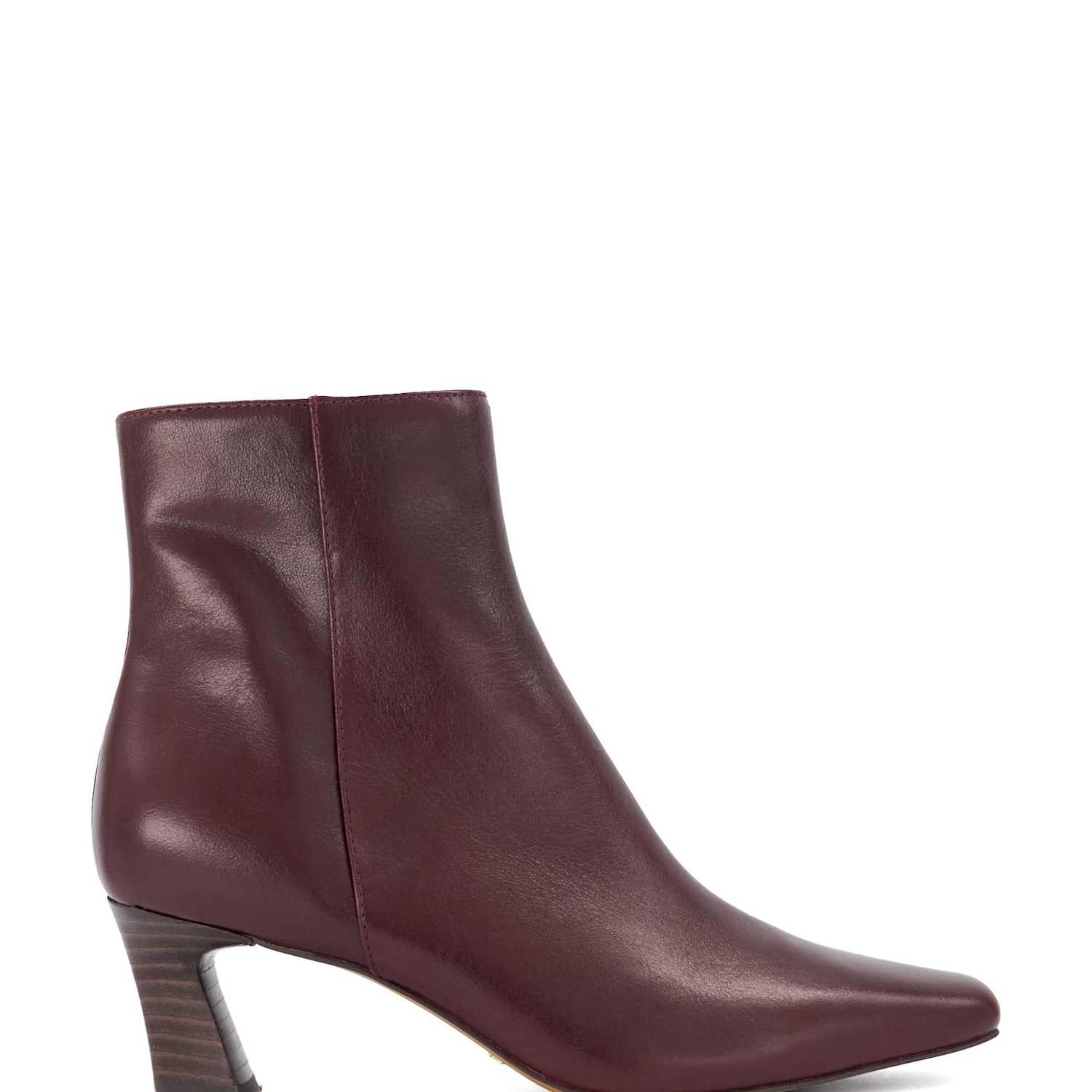 Dune London Women's Round Toe Block Heel Ankle Boots - 5 - Burgundy - Available at M&S