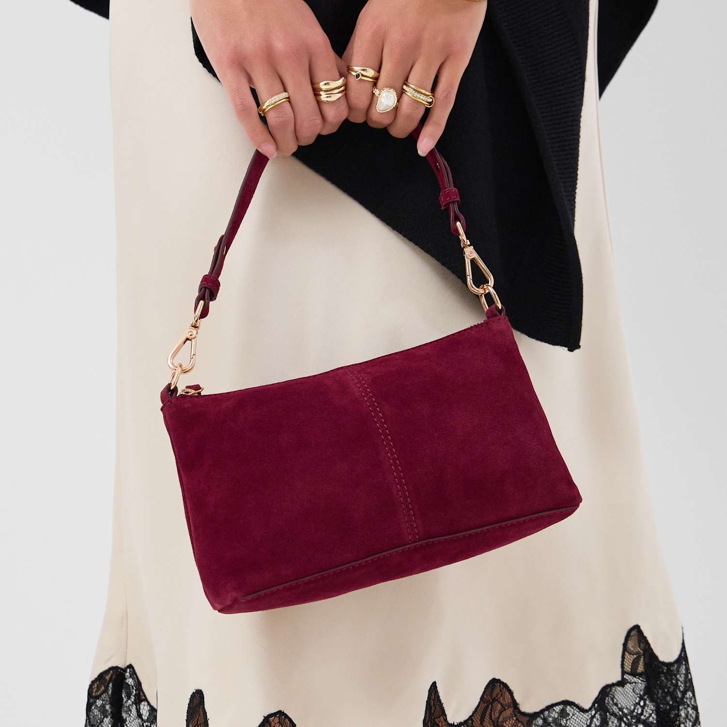 Accessorize Women's Leather Cross Body Bag - Burgundy - Available at M&S