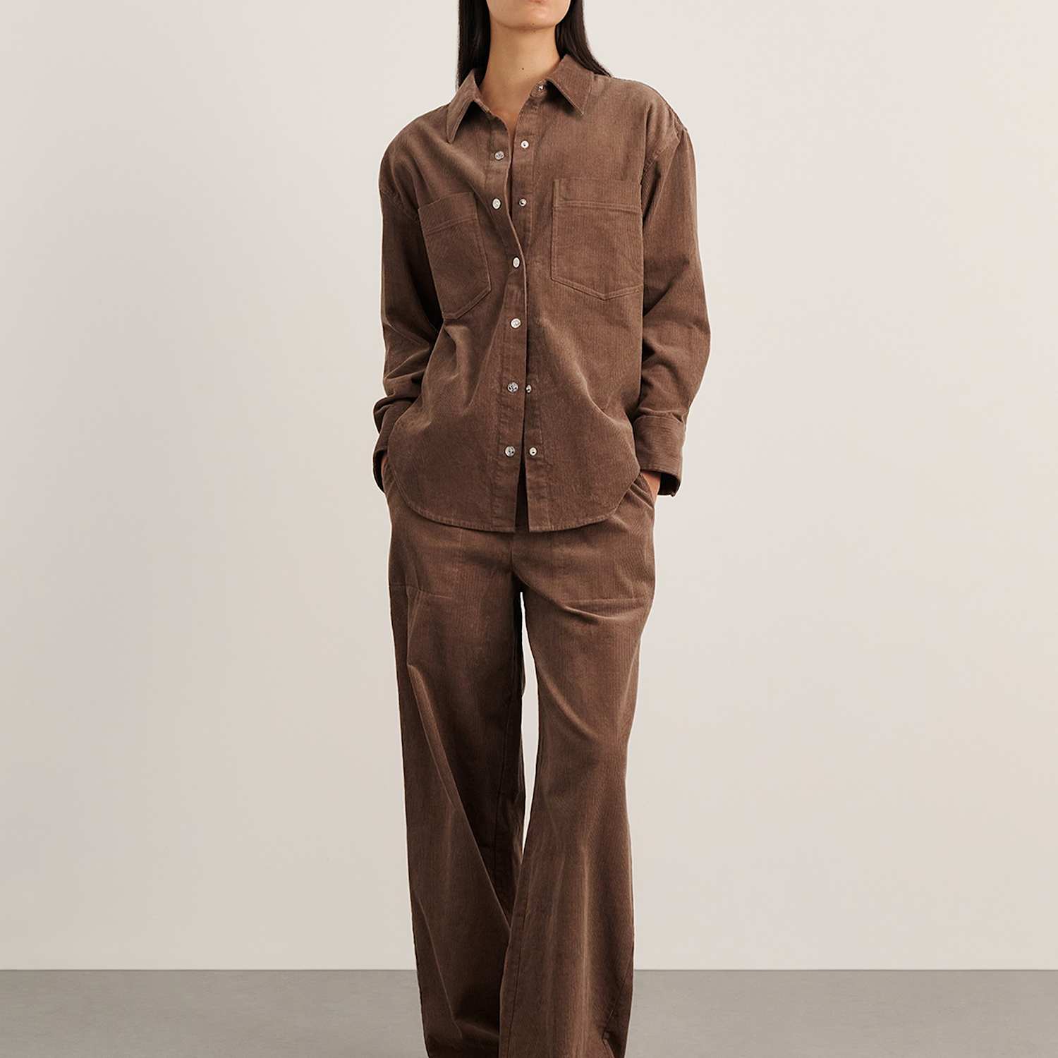 Jag Women's Corduroy Wide Leg Trousers - 12 - Brown - Available at M&S