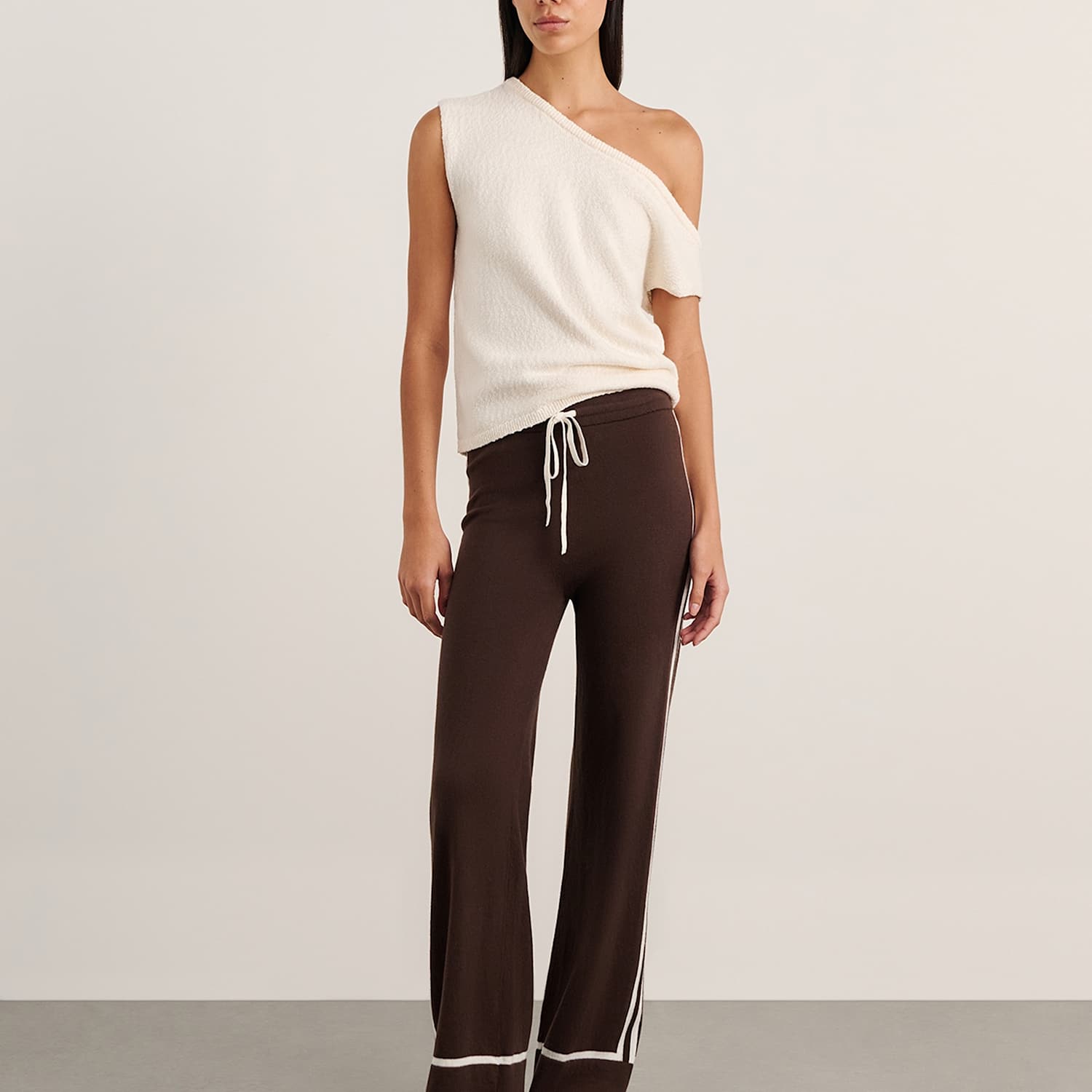 Jag Women's Cotton Cashmere Blend Knit Trousers - 12 - Brown - Available at M&S