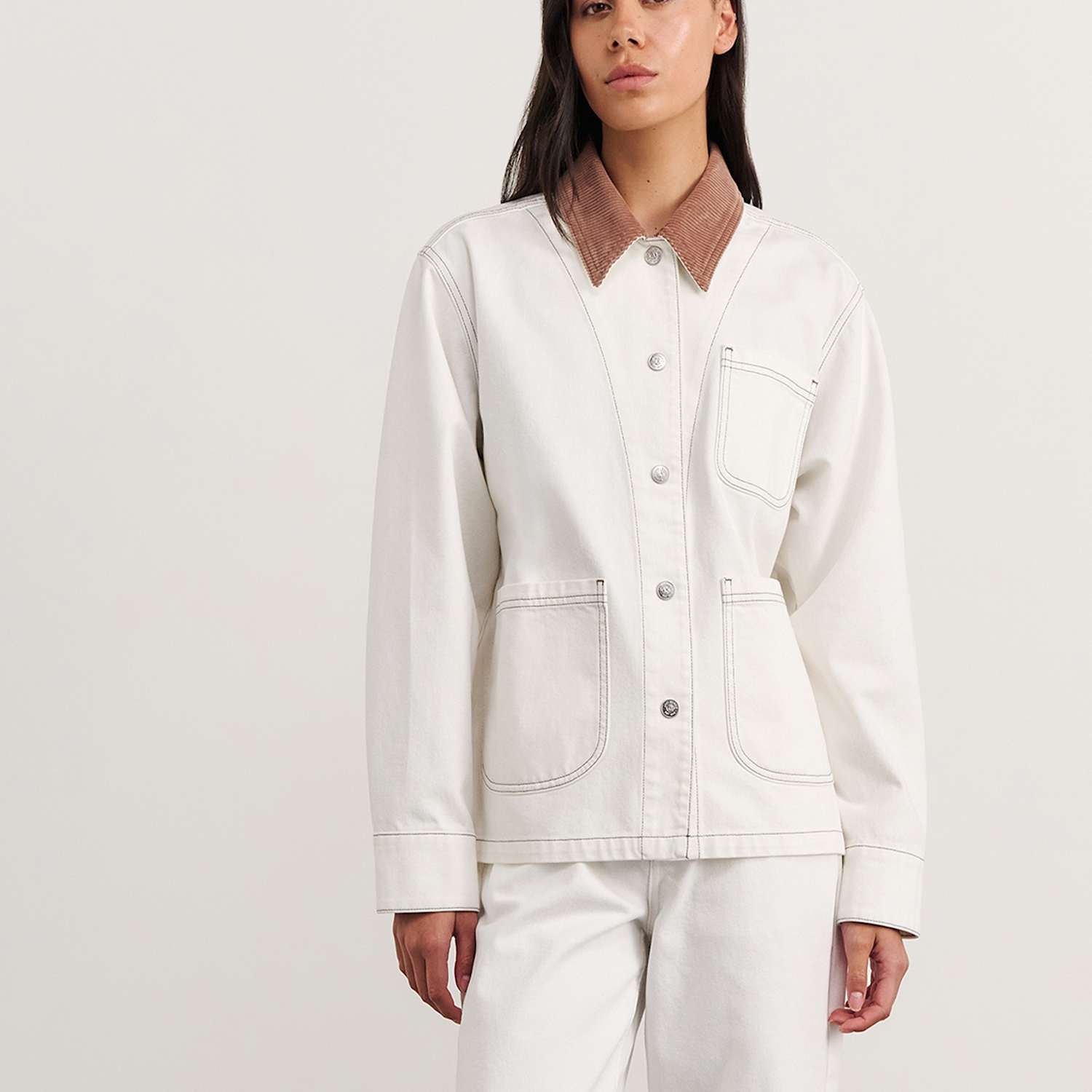 Jag Women's Denim Barn Jacket - 12 - White - Available at M&S