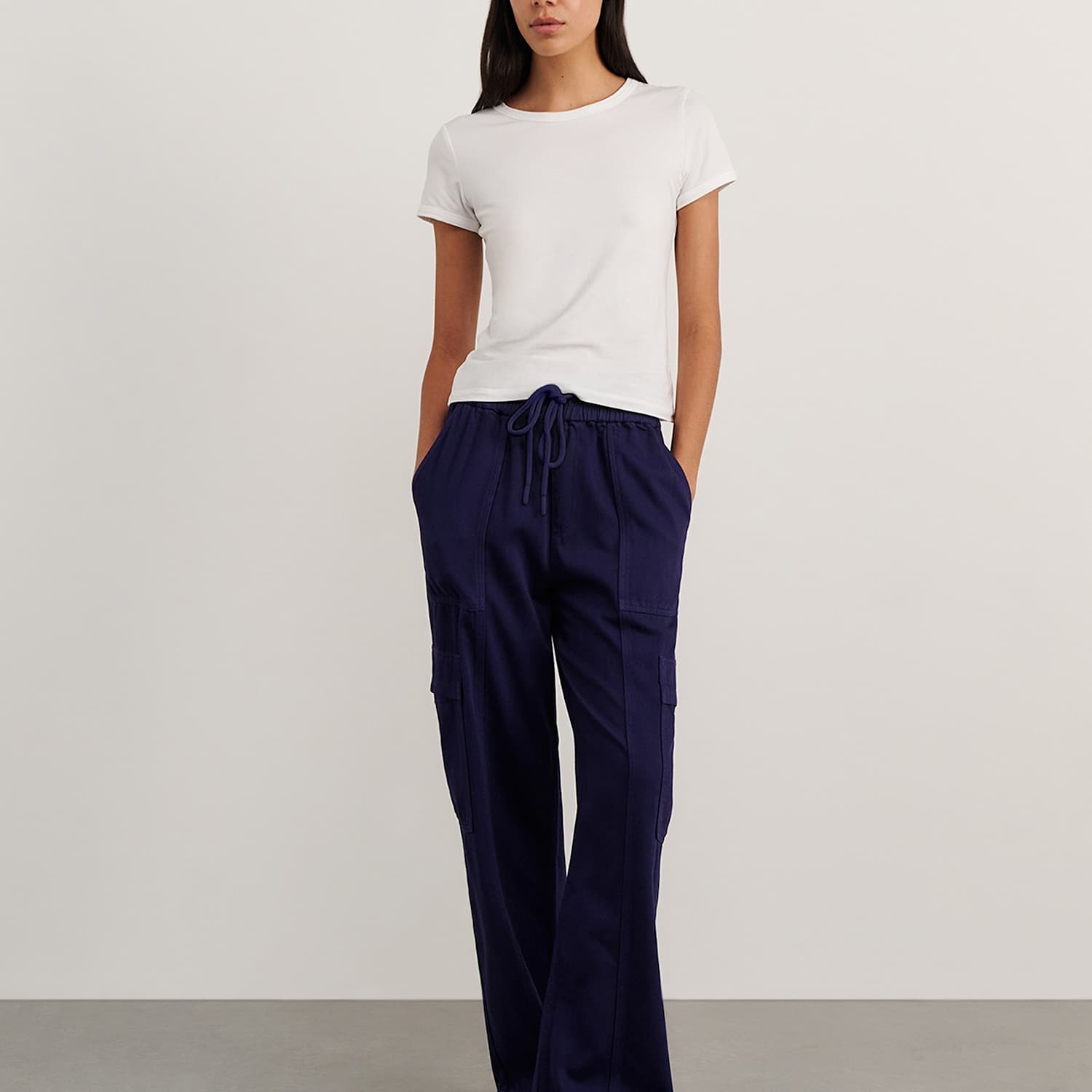 Jag Women's Straight Leg Cargo Trousers - 12 - Navy - Available at M&S