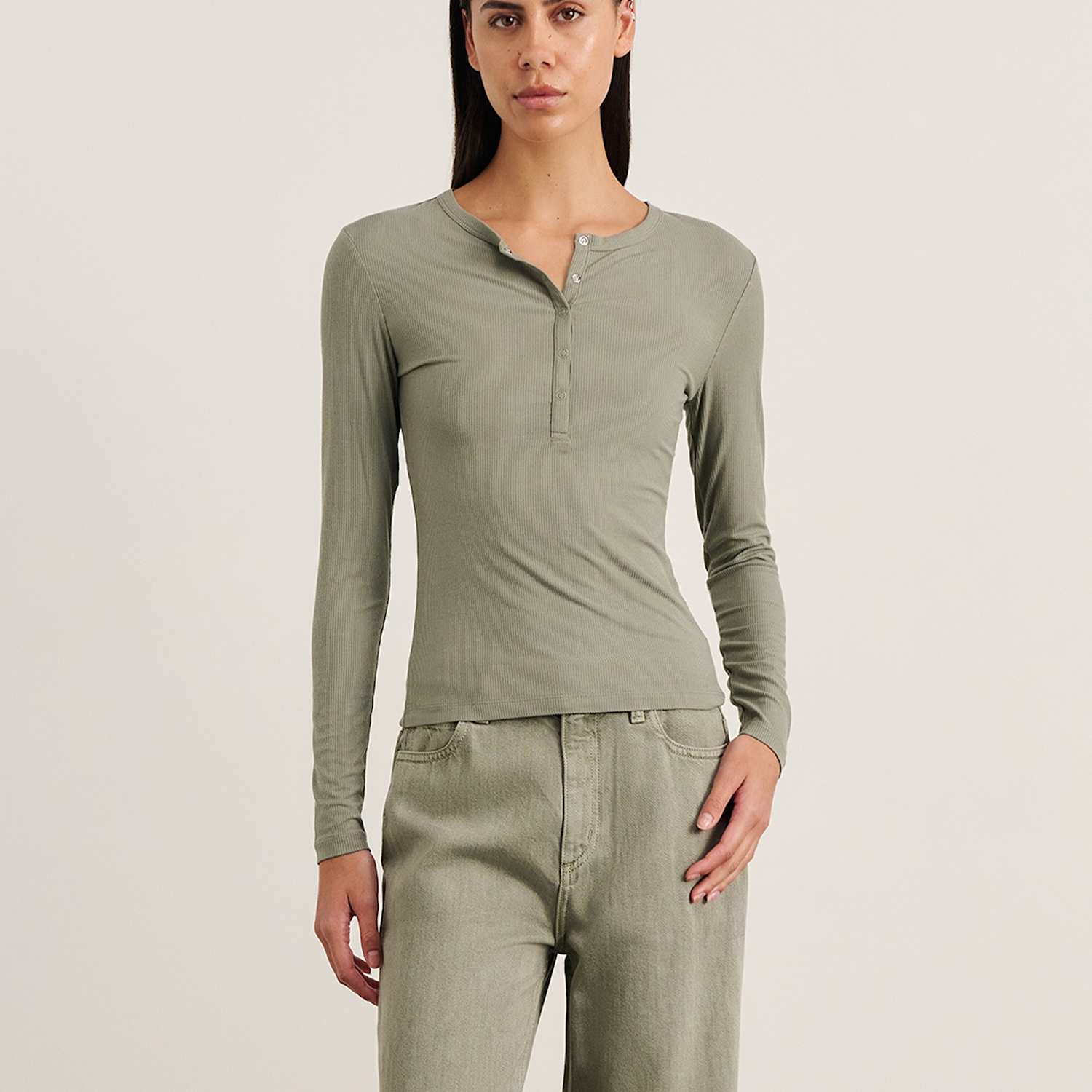 Jag Women's Printed Henley Top - 12 - Green - Available at M&S
