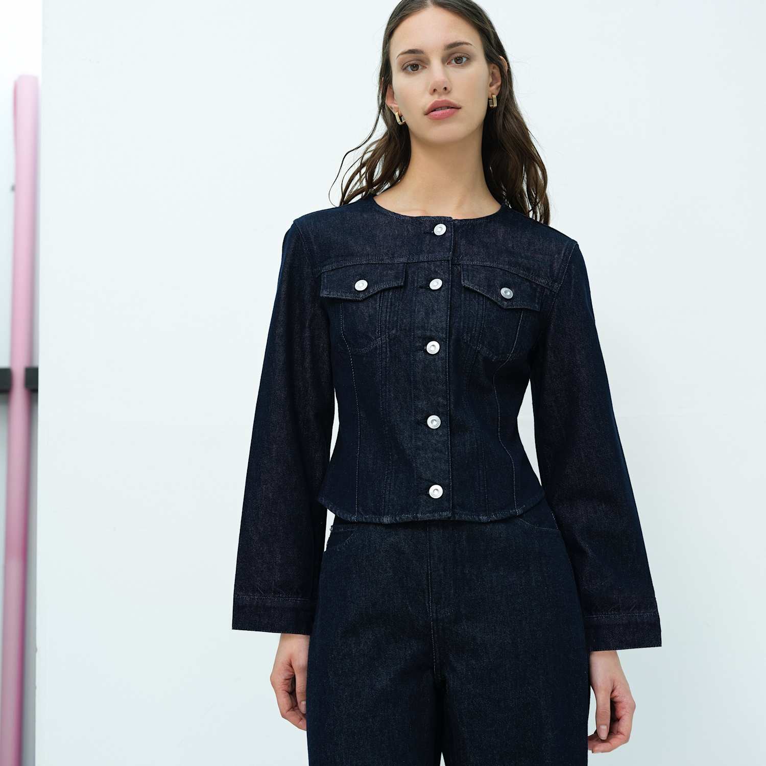 French Connection Women's Denim Jacket - Small - Dark Blue Denim - Available at M&S