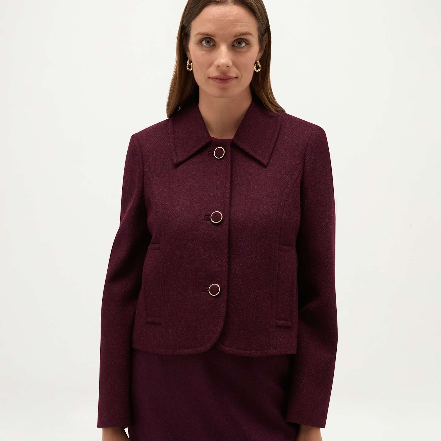 Hobbs Women's Pure Wool Short Jacket - 10 - Purple - Available at M&S