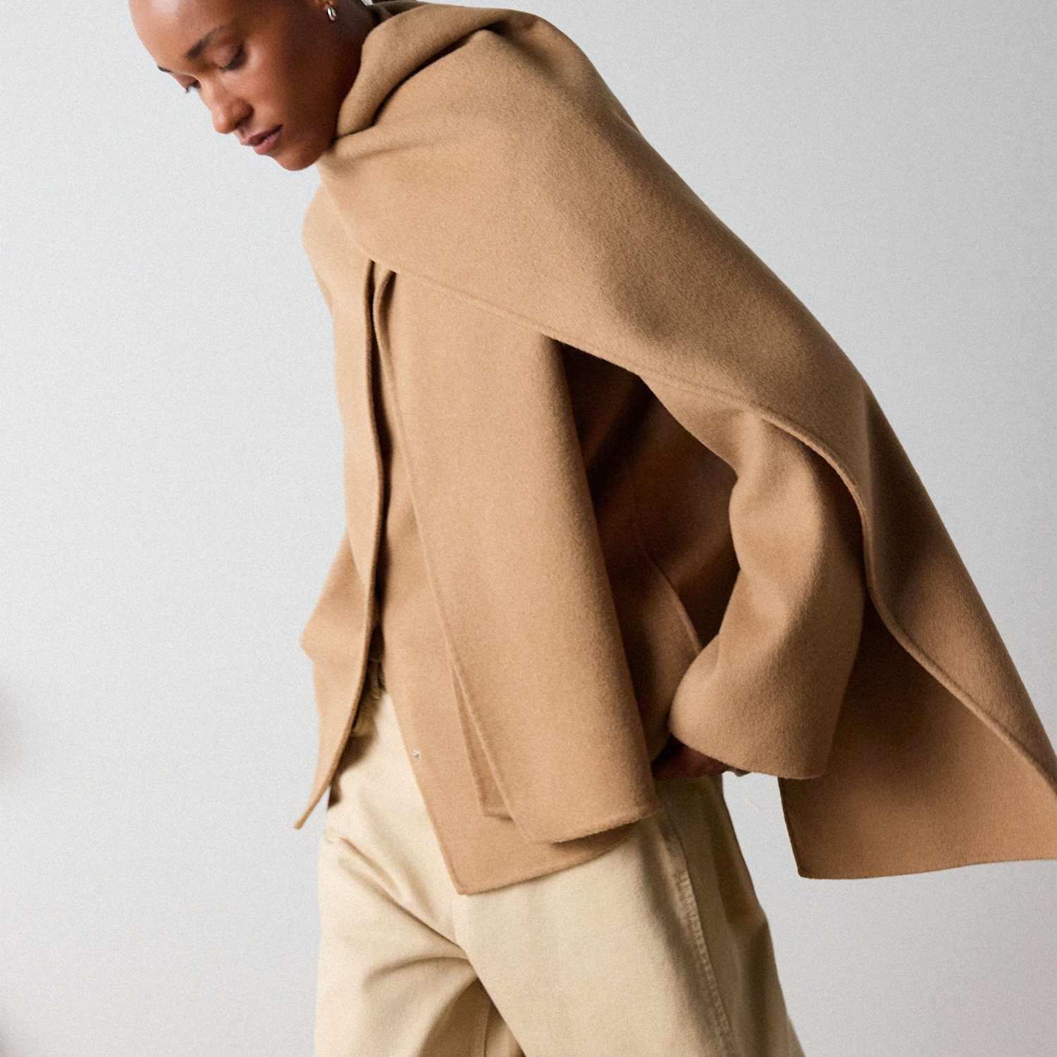 Whistles Women's Double Faced Wool Trench Coat - 14 - Camel - Available at M&S