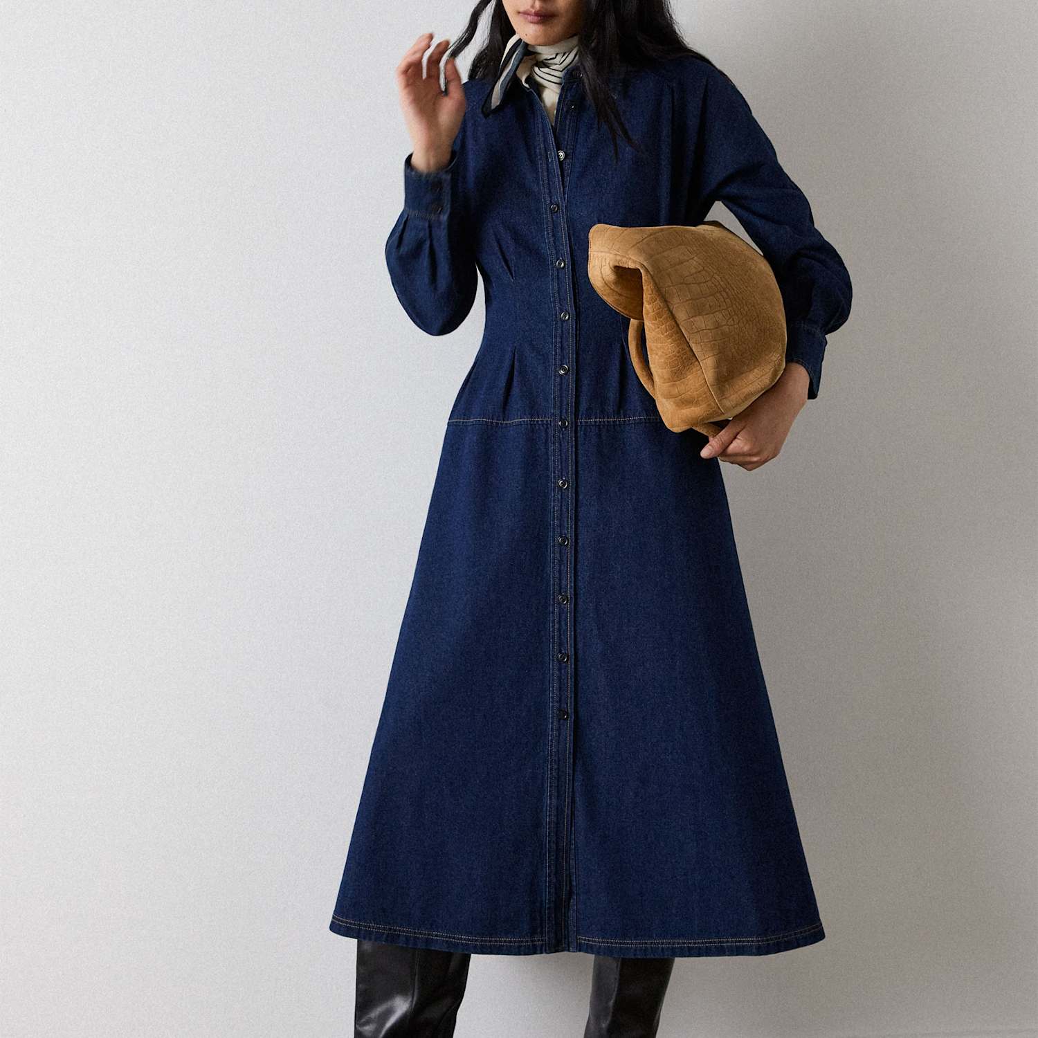 Whistles Women's Denim Midi Shirt Dress - 18 - Available at M&S