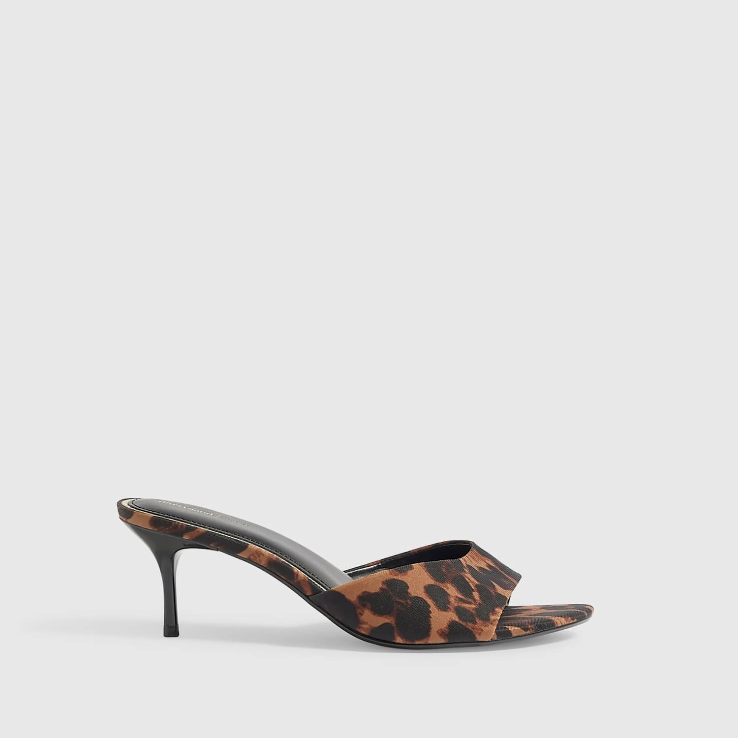River Island Women's Wide Fit Leopard Print Kitten Heel Mules - 6/Wide - Brown Mix - Available at M&S