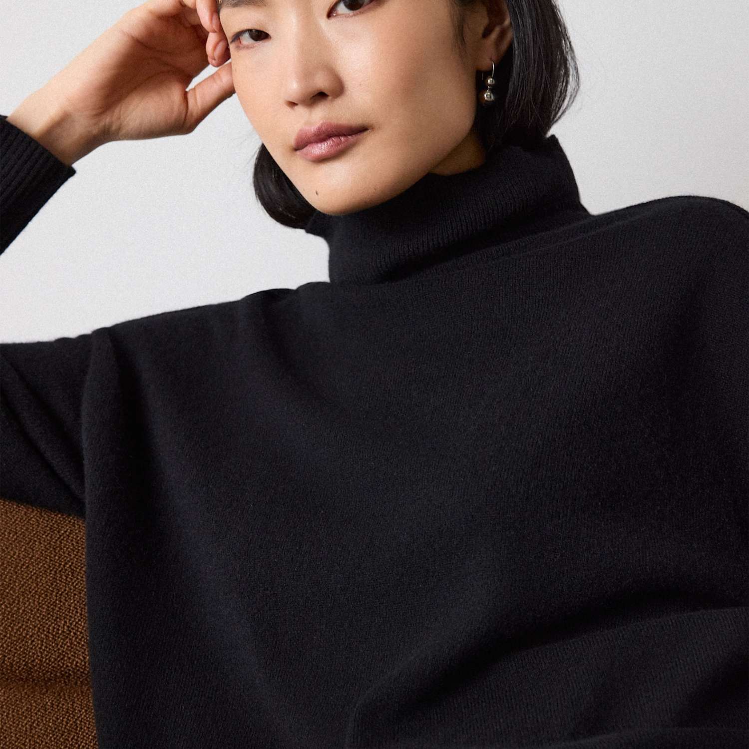 Whistles Women's Pure Cashmere Roll Neck Seam Knitted Top - Extra Small - Black - Available at M&S
