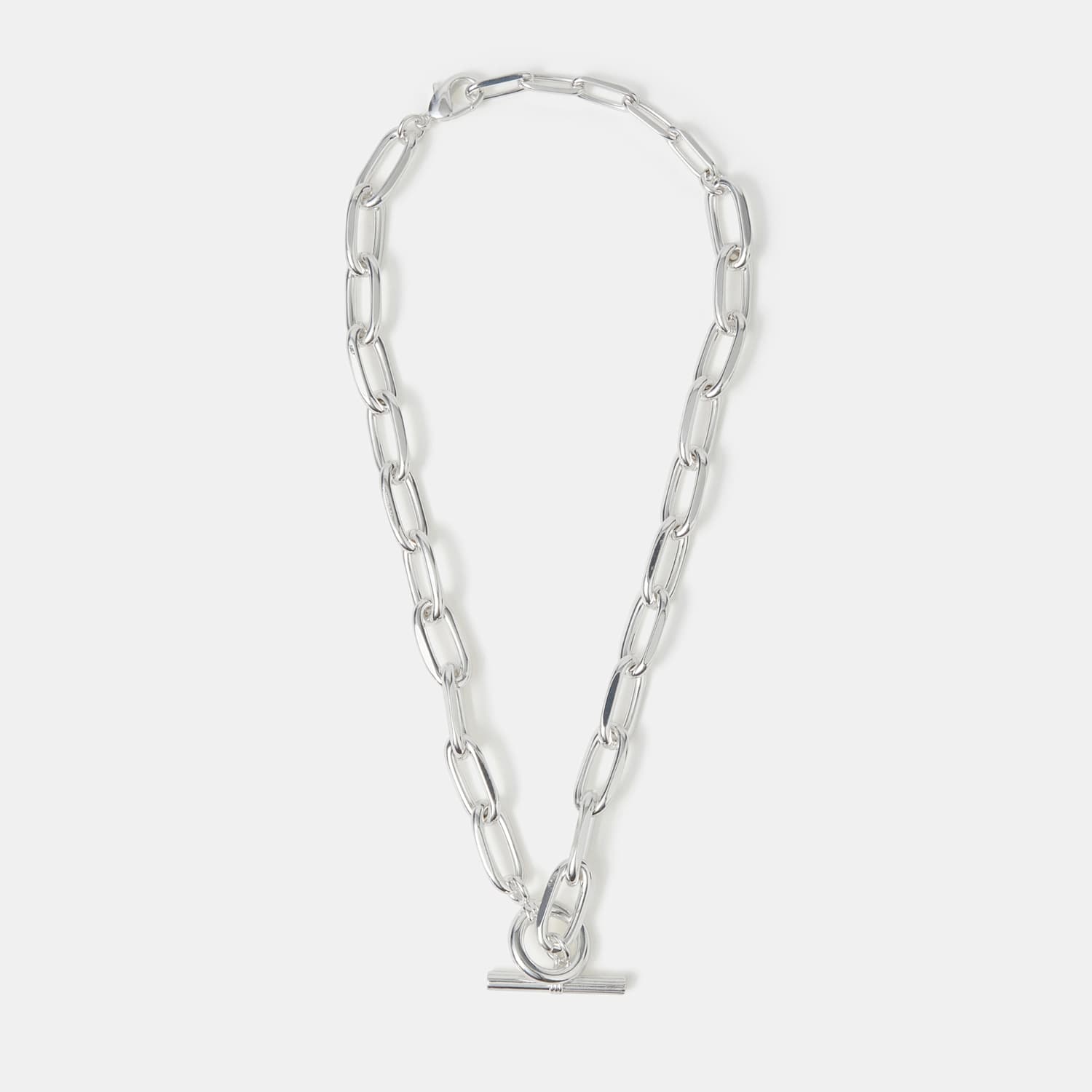 Accessorize Women's Silver Plated Chunky T-Bar Necklace - Available at M&S