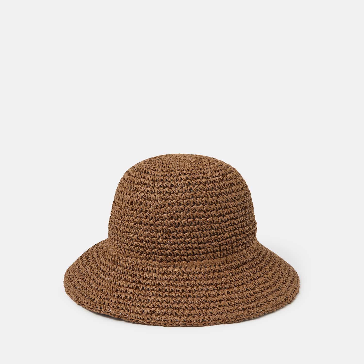 Accessorize Women's Woven Straw Bucket Hat - Brown - Available at M&S