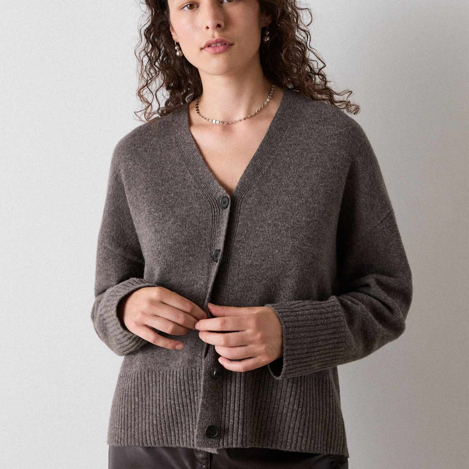 Whistles Women's Pure Wool V-Neck Button Front Cardigan - Large - Neutral - Available at M&S