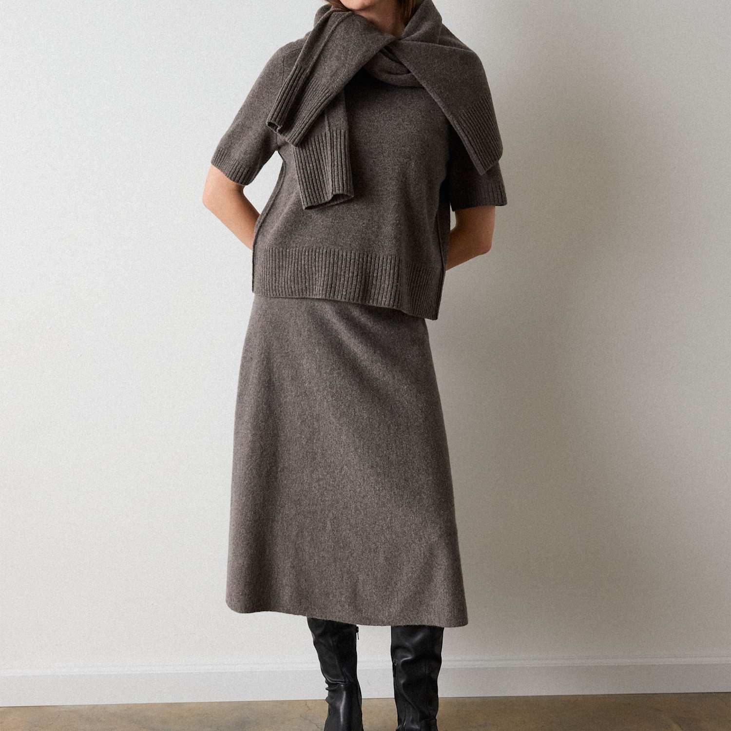 Whistles Women's Pure Wool Midi Tiered Skirt - Medium - Neutral - Available at M&S