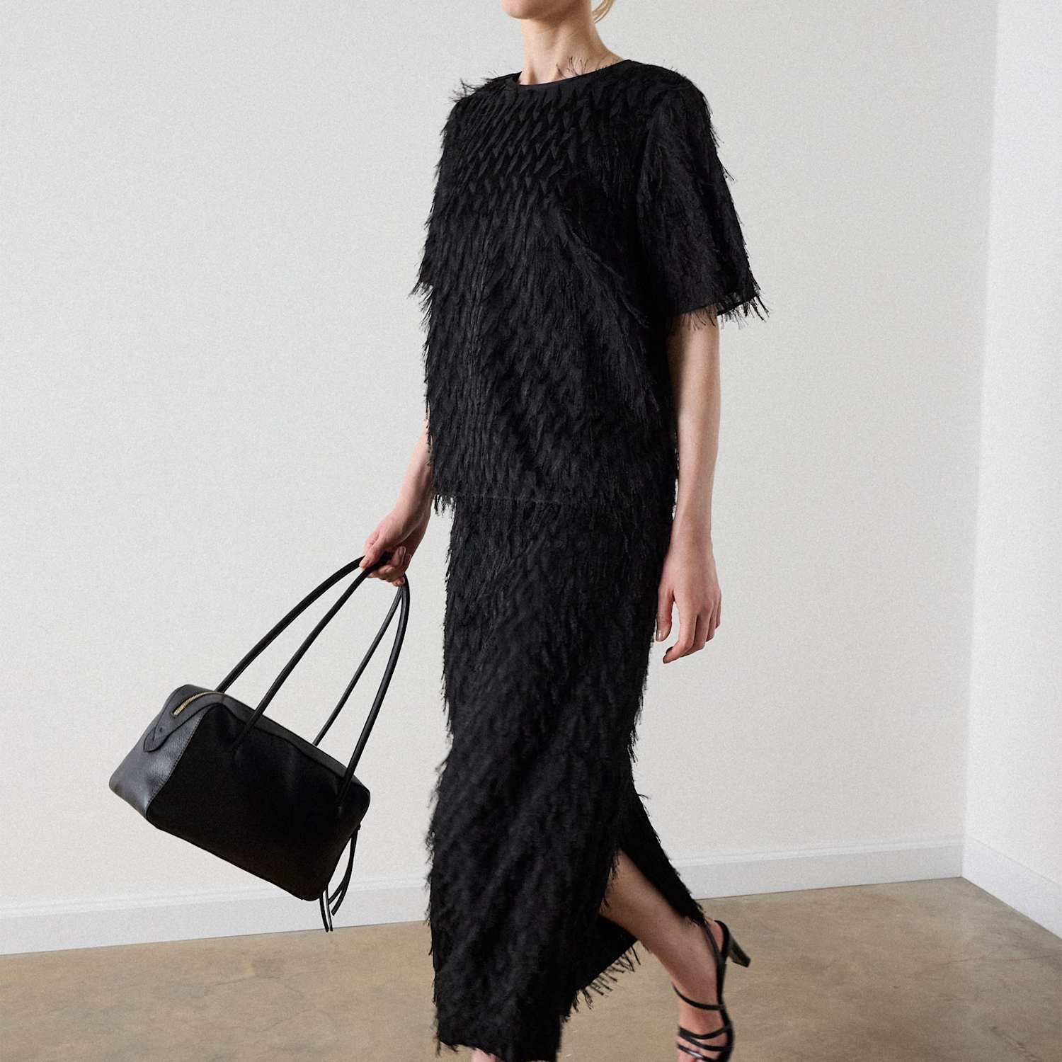 Whistles Women's Tufted Column Midi Skirt - 14 - Black - Available at M&S